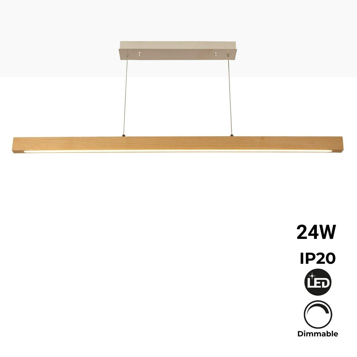 Lámpara colgante de madera "COAK" 24W Dimable