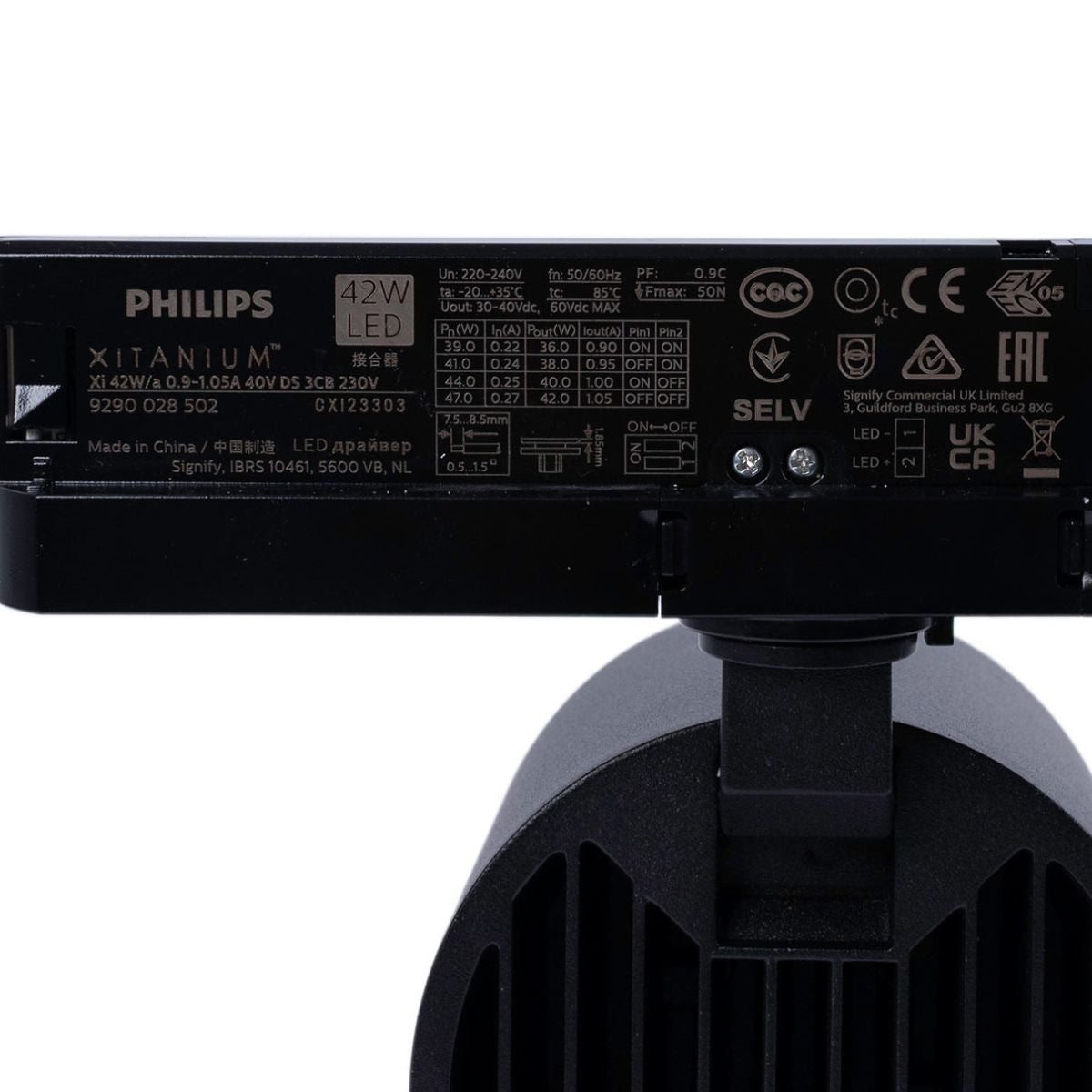 Proyector LED para carril trifásico 4000K - 40W - CRI 95 - Driver Philips Xitanium