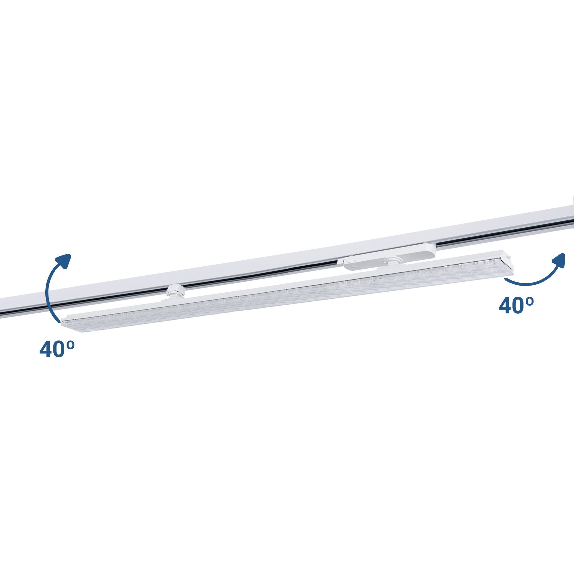 Proyector LED lineal orientable para carril trifásico 40W - CCT - CRI90 - Driver KGP