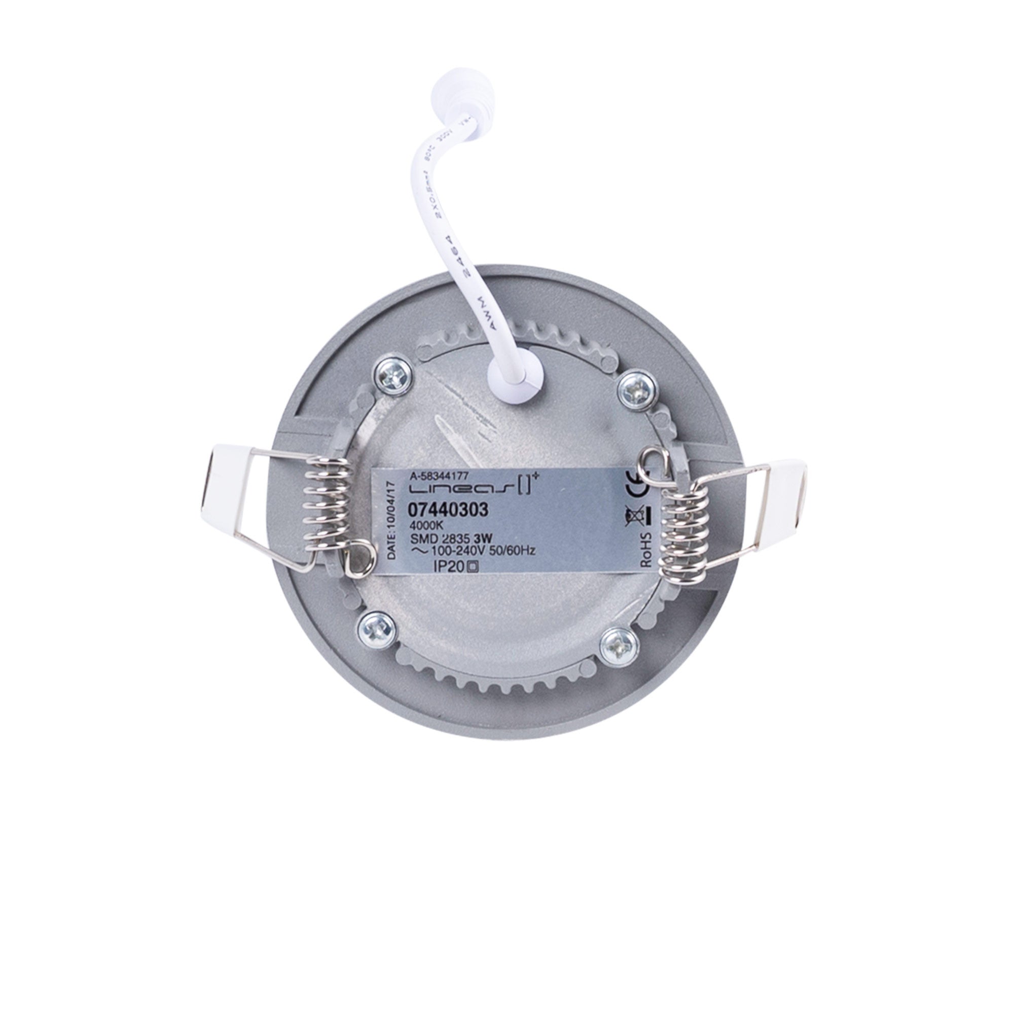 Downlight LED plano 3W - Color gris - Corte Ø 70mm