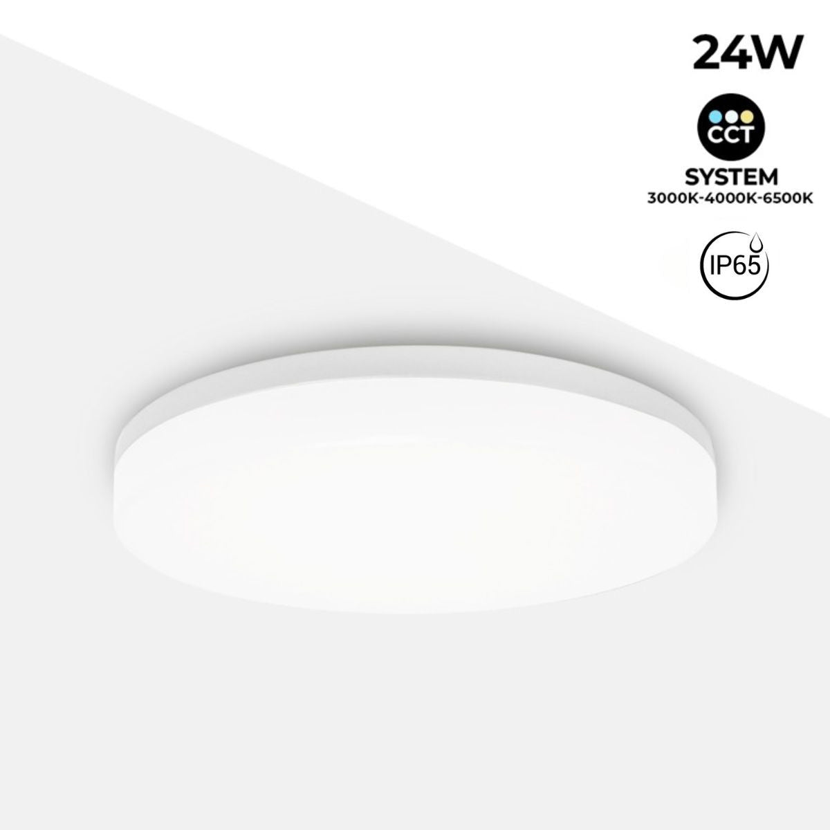 Plafón LED estanco circular blanco 24W CCT - 2400lm - IP65