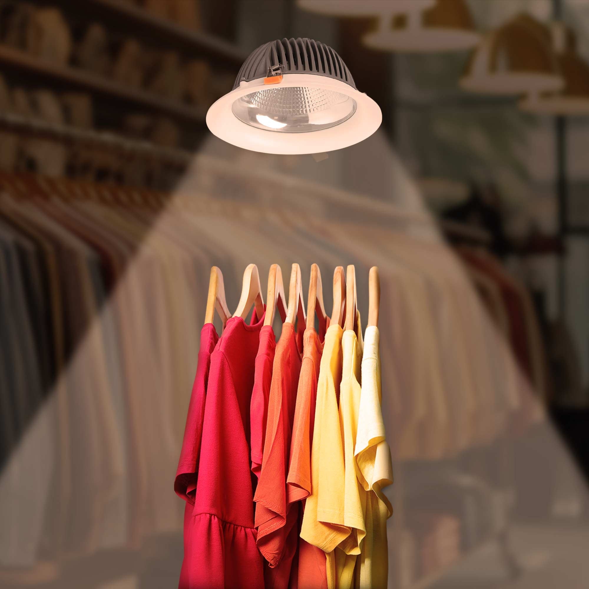 Downlight LED especial para cosmética, moda y retail - 40W - Driver Philips - Corte Ø210 mm
