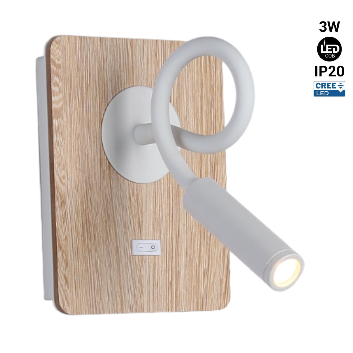 Aplique de pared flexible para lectura "LONDON" - Chip CREE - 3W