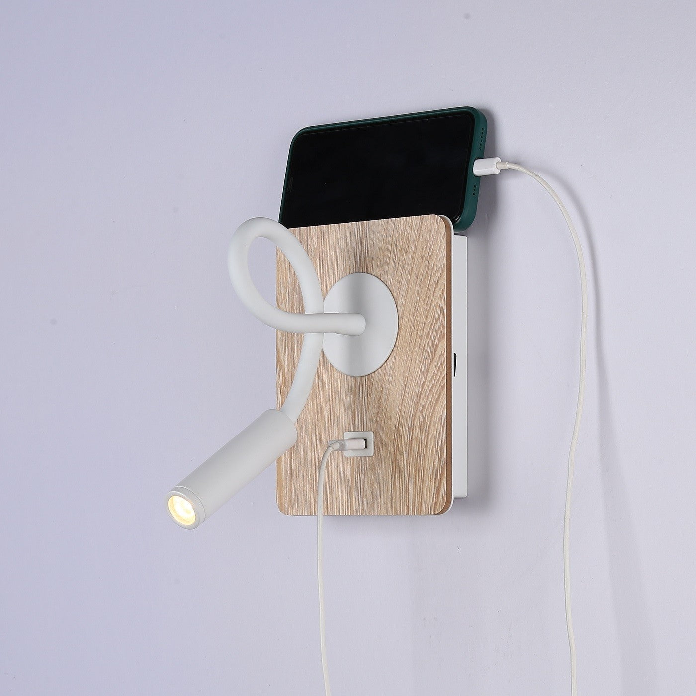 Pack x 2 - Aplique de pared flexible para lectura con puerto USB "LONDON USB" - Chip CREE - 3W