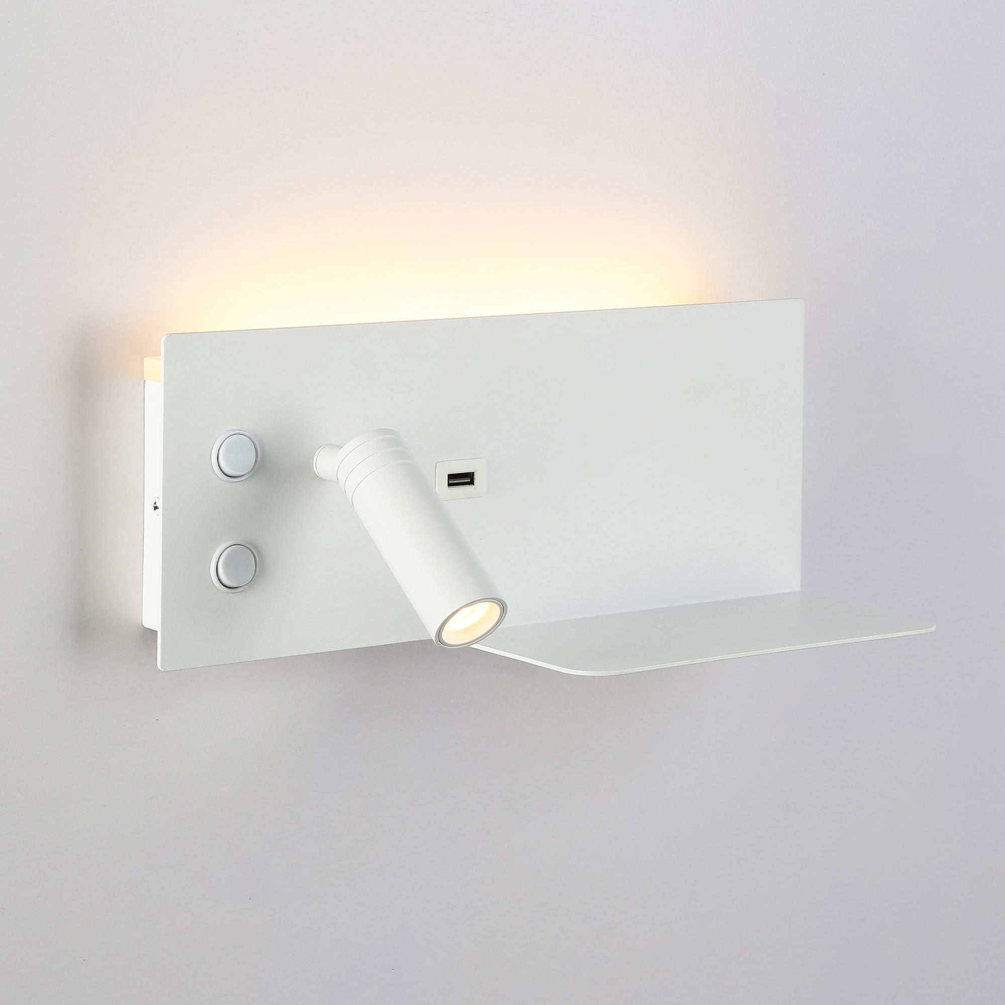 Pack x 2 - Aplique de pared para lectura con puerto USB "Kerta" - Iluminación doble - 3W+7W