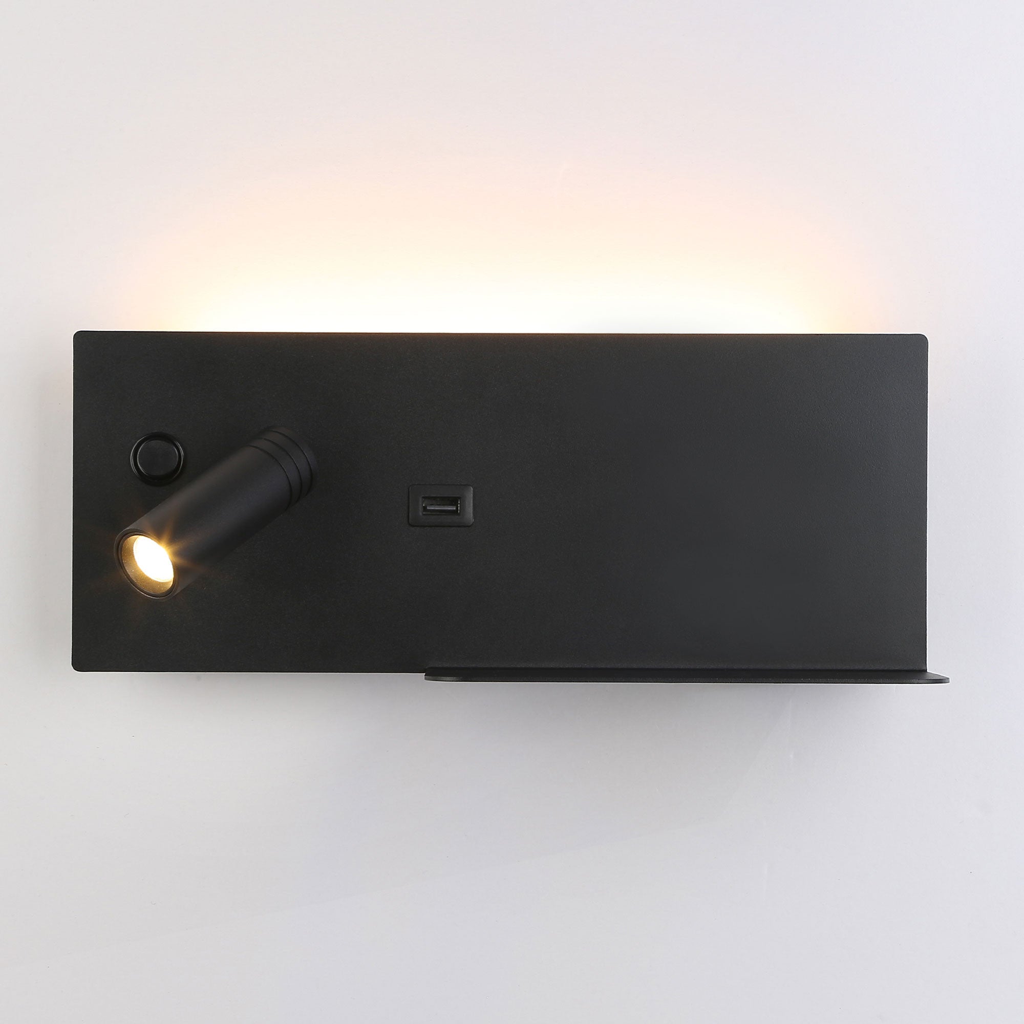 Pack x 2 - Aplique de pared para lectura con puerto USB "Kerta" - Iluminación doble - 3W+7W