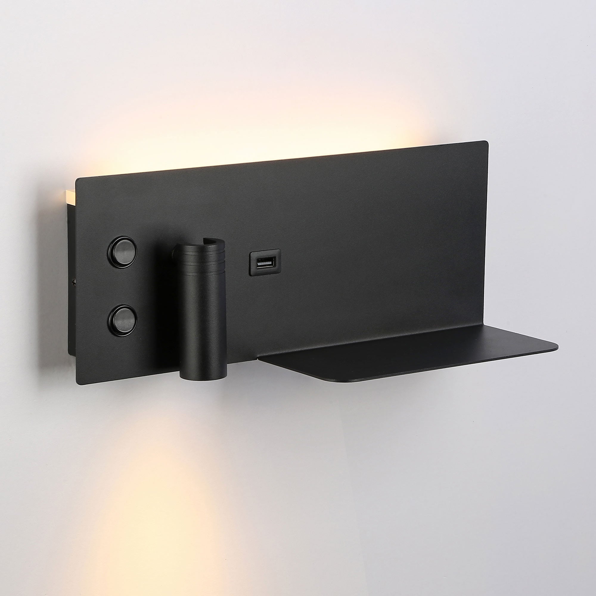 Pack x 2 - Aplique de pared para lectura con puerto USB "Kerta" - Iluminación doble - 3W+7W