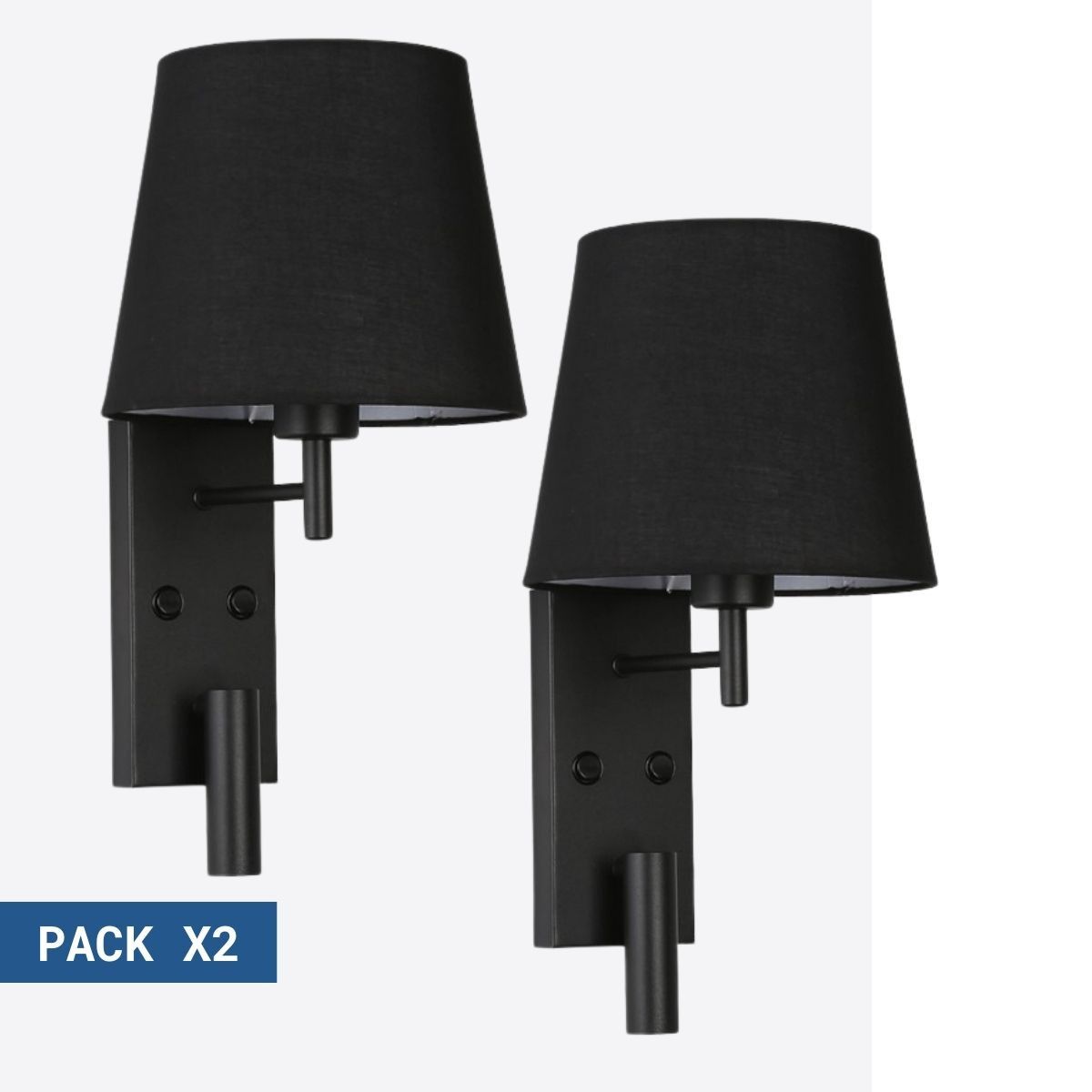 Pack x 2 - Aplique de pared para lectura con foco LED "NOAH" - 3,4W