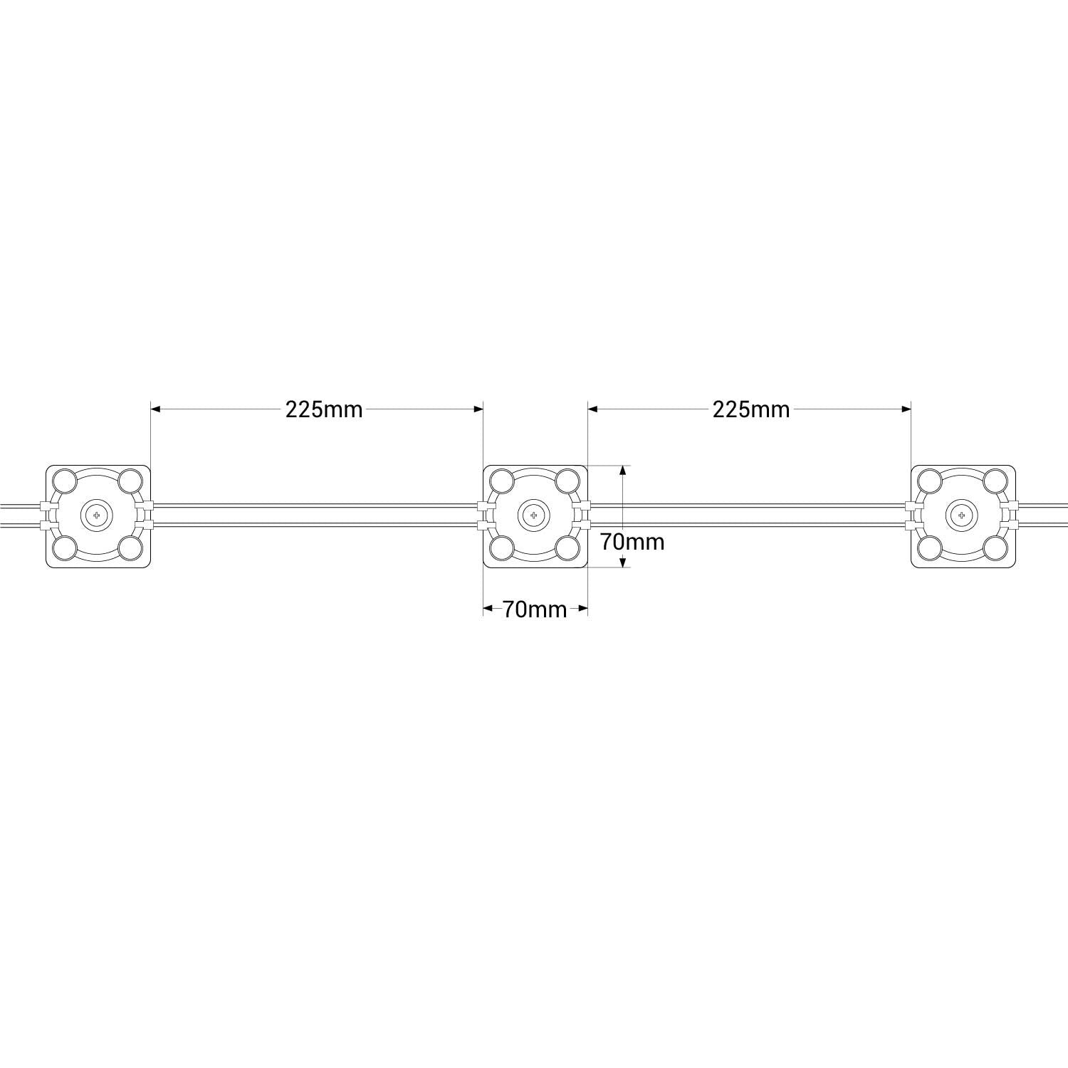 Módulo LED cuadrado para rótulos - 3.6W - 220V AC - IP65 - 165º