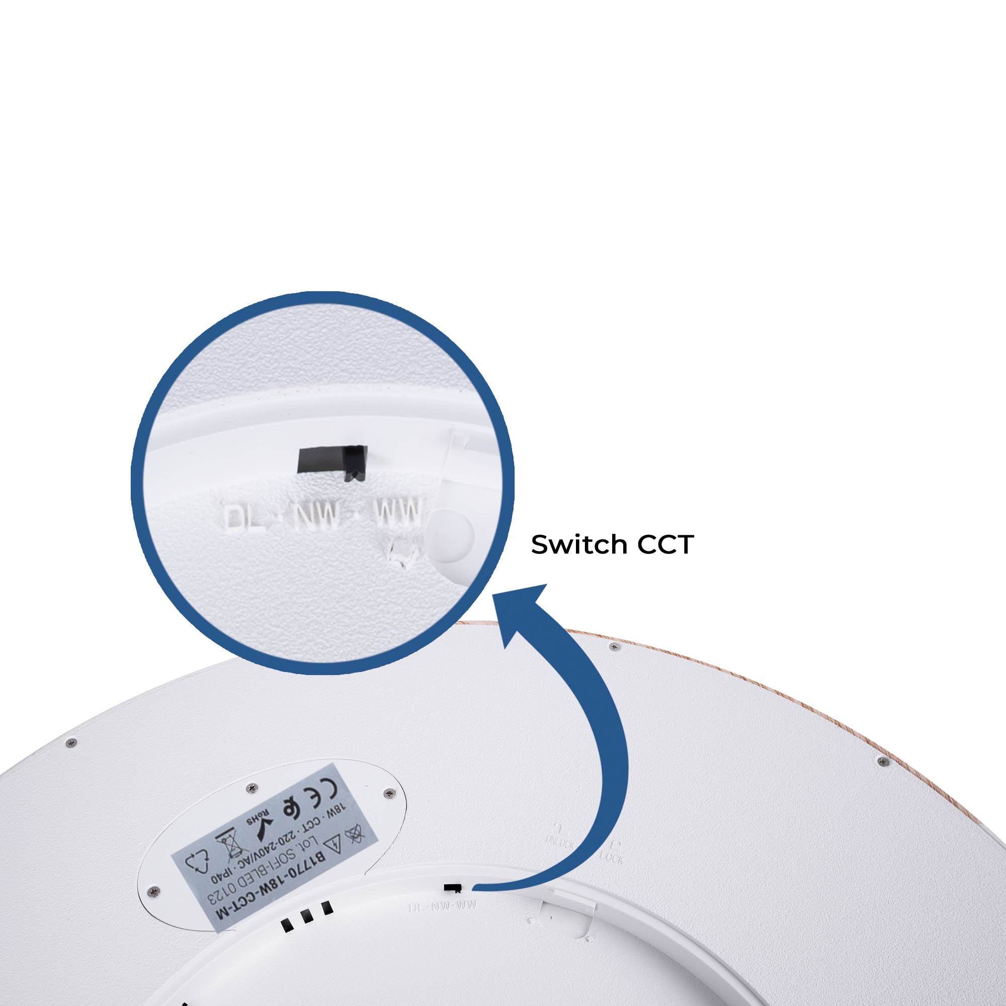 Plafón LED techo circular CCT 18W - IP40