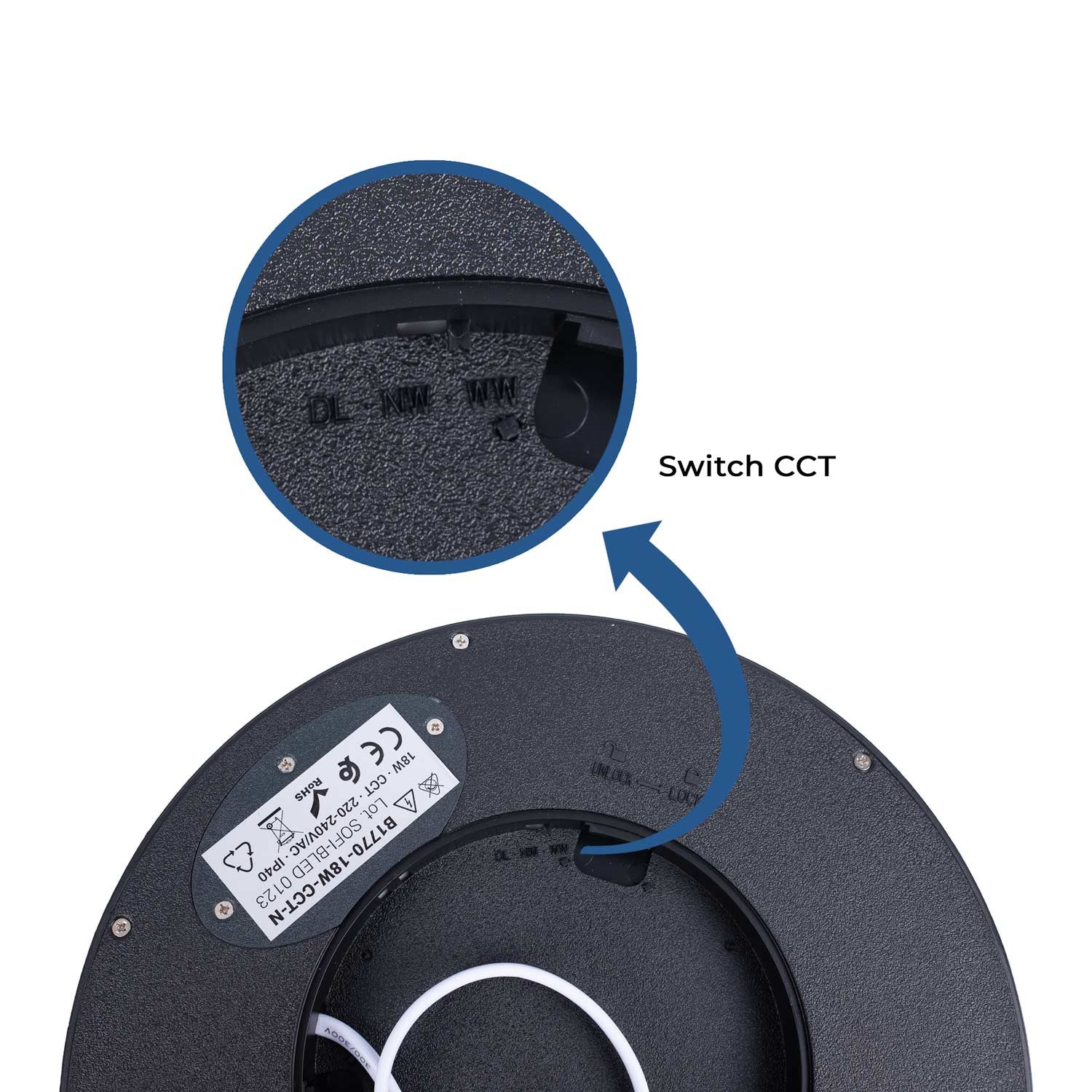 Plafón LED techo circular CCT 18W - IP40