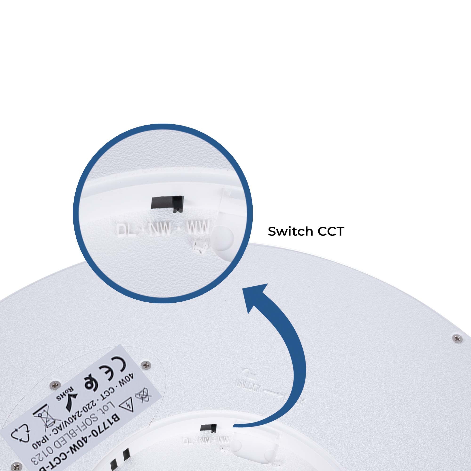Plafón LED techo circular CCT 40W - IP40