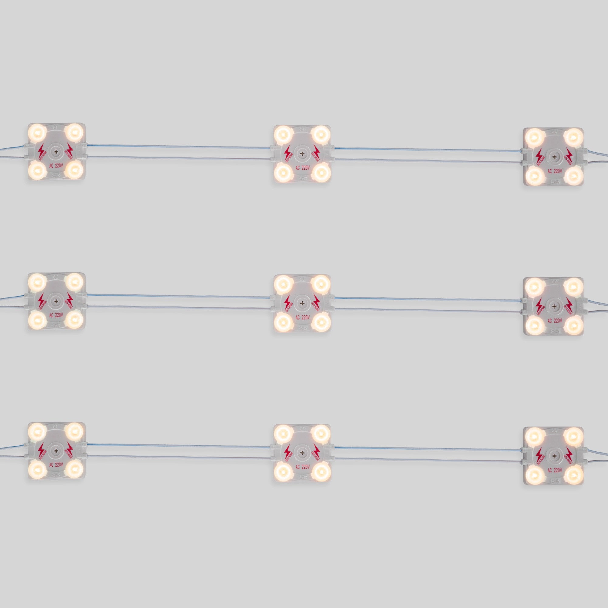 Módulo LED cuadrado para rótulos - 3.6W - 220V AC - IP65 - 165º