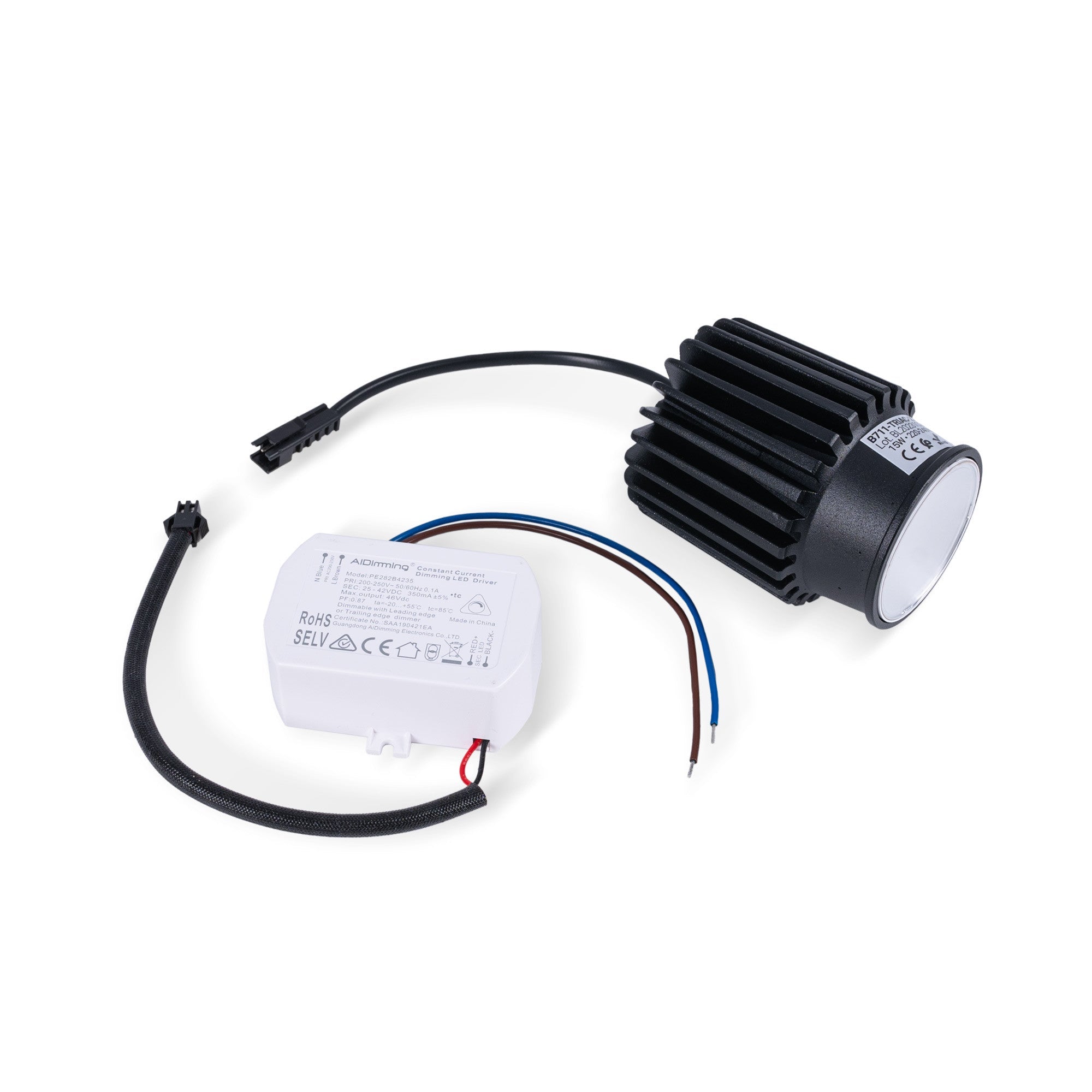 Módulo LED 15W para aro downlight MR16/GU10 - Regulable por TRIAC - 45º - CRI 90