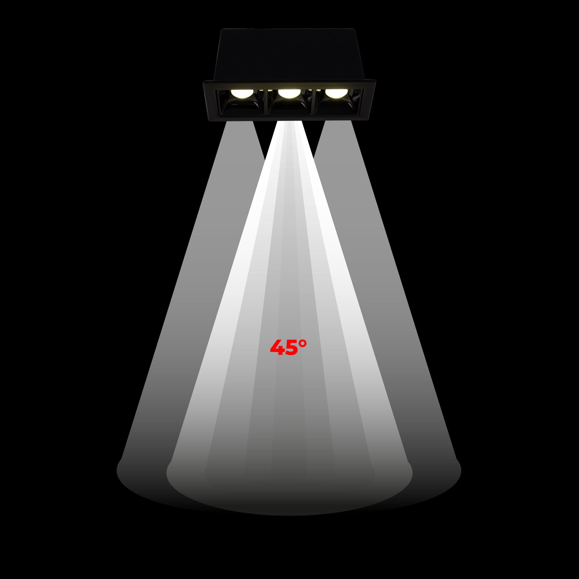 Foco lineal LED empotrable triple 6W - UGR18 - CRI90 - Chip OSRAM