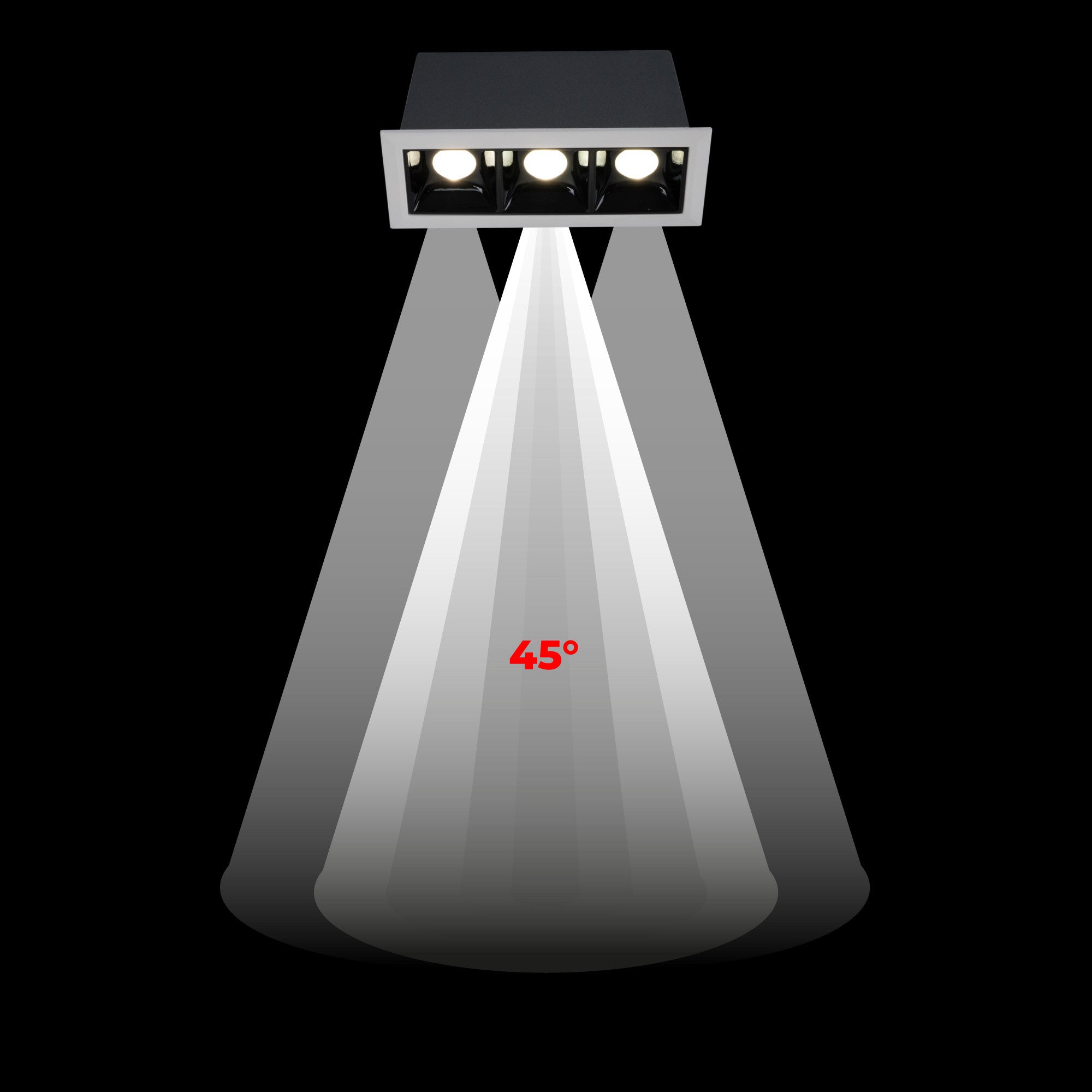 Foco lineal LED empotrable triple 6W - UGR18 - CRI90 - Chip OSRAM
