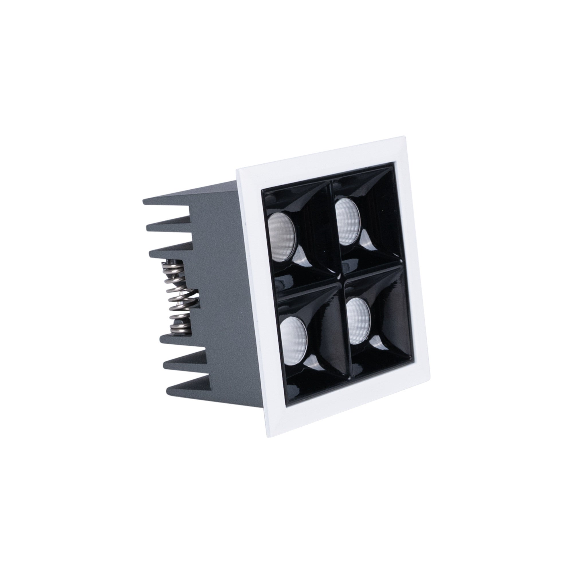 Downlight LED cuadrado empotrable 8W - 4 Focos - UGR18 - CRI90 - Chip OSRAM