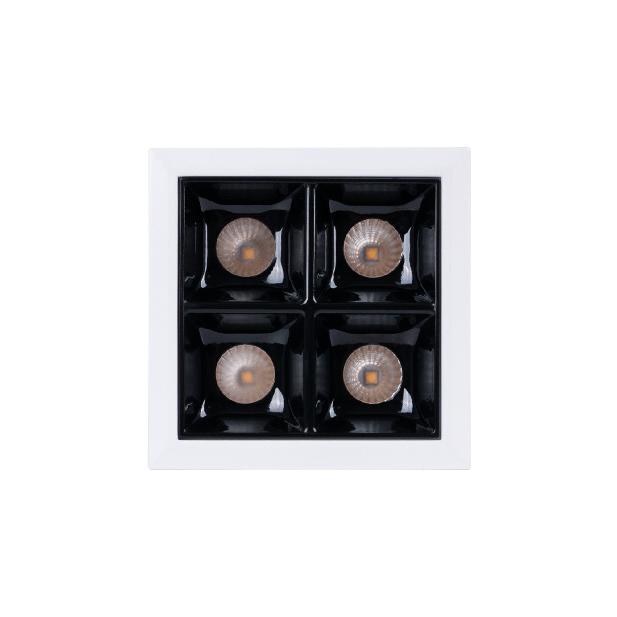 Downlight LED cuadrado empotrable 8W - 4 Focos - UGR18 - CRI90 - Chip OSRAM