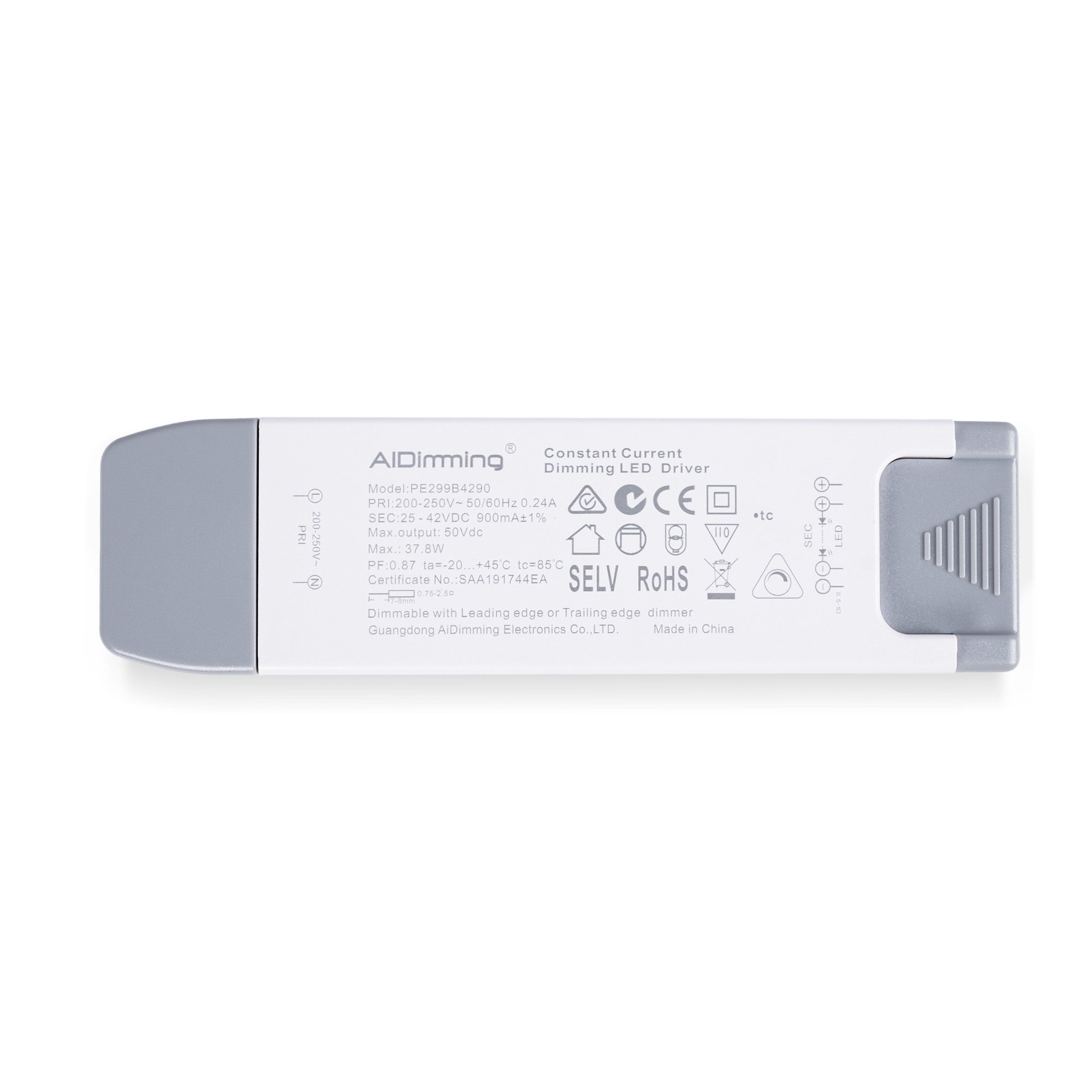 Driver regulable TRIAC 25-42V DC - 900mA - 37W