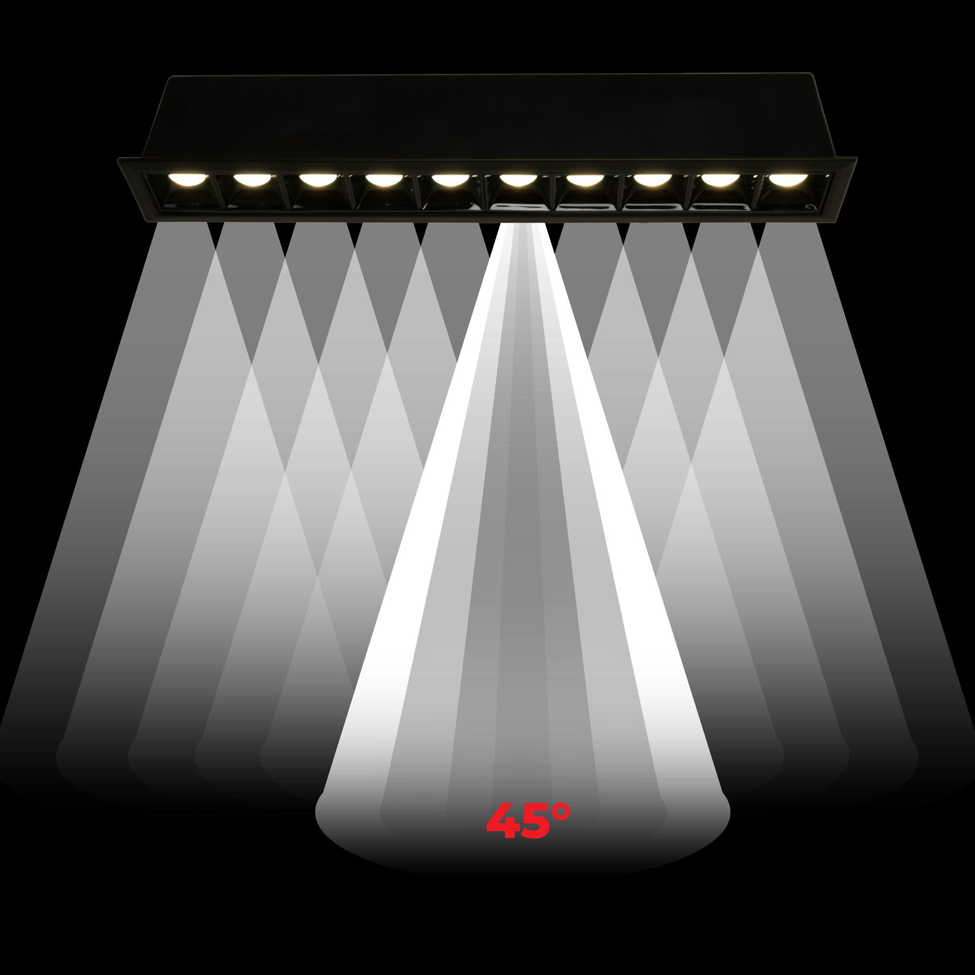 Foco lineal LED empotrable 20W - UGR18 - CRI90 - Chip OSRAM