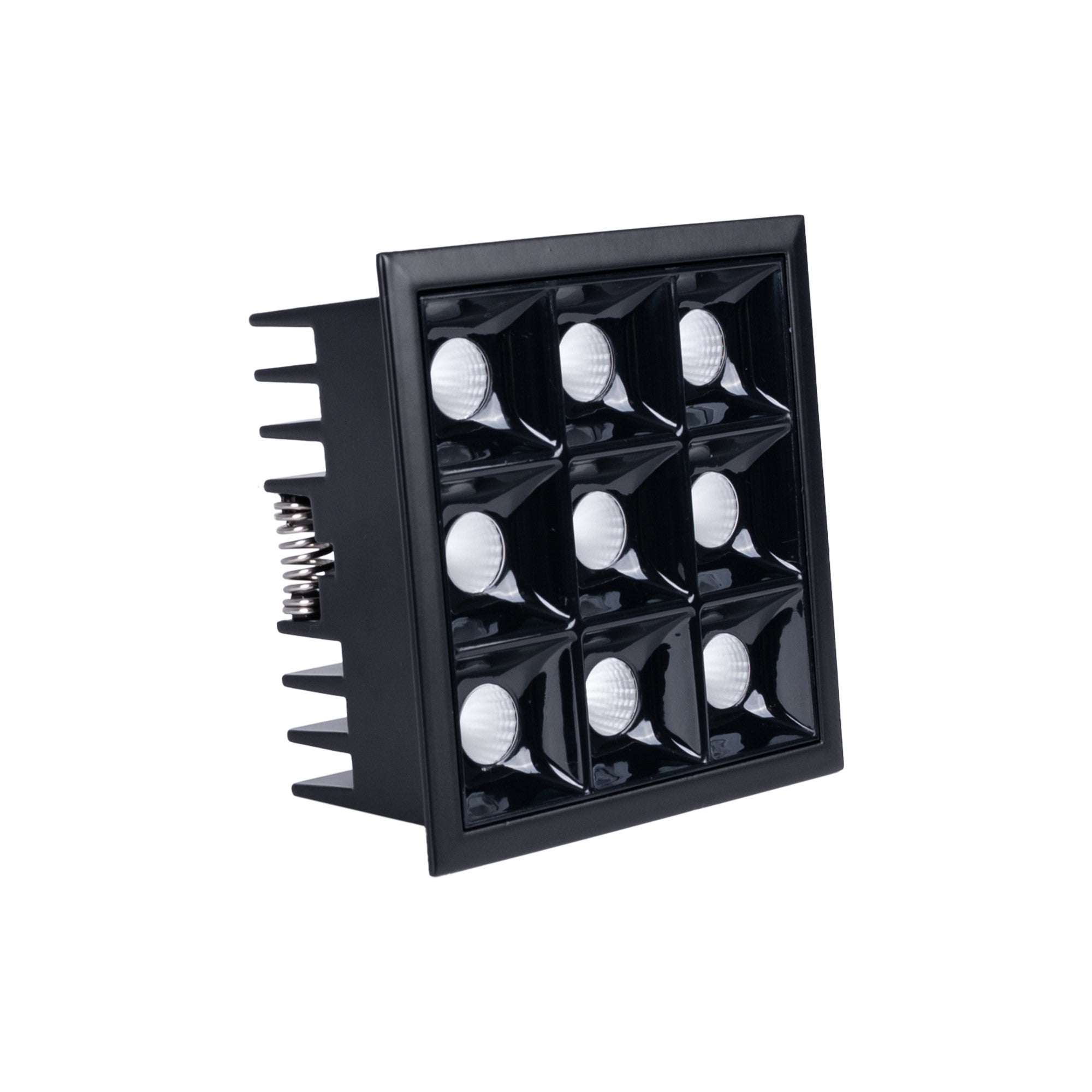 Downlight LED cuadrado empotrable 18W - 9 Focos - UGR18 - CRI90 - Chip OSRAM