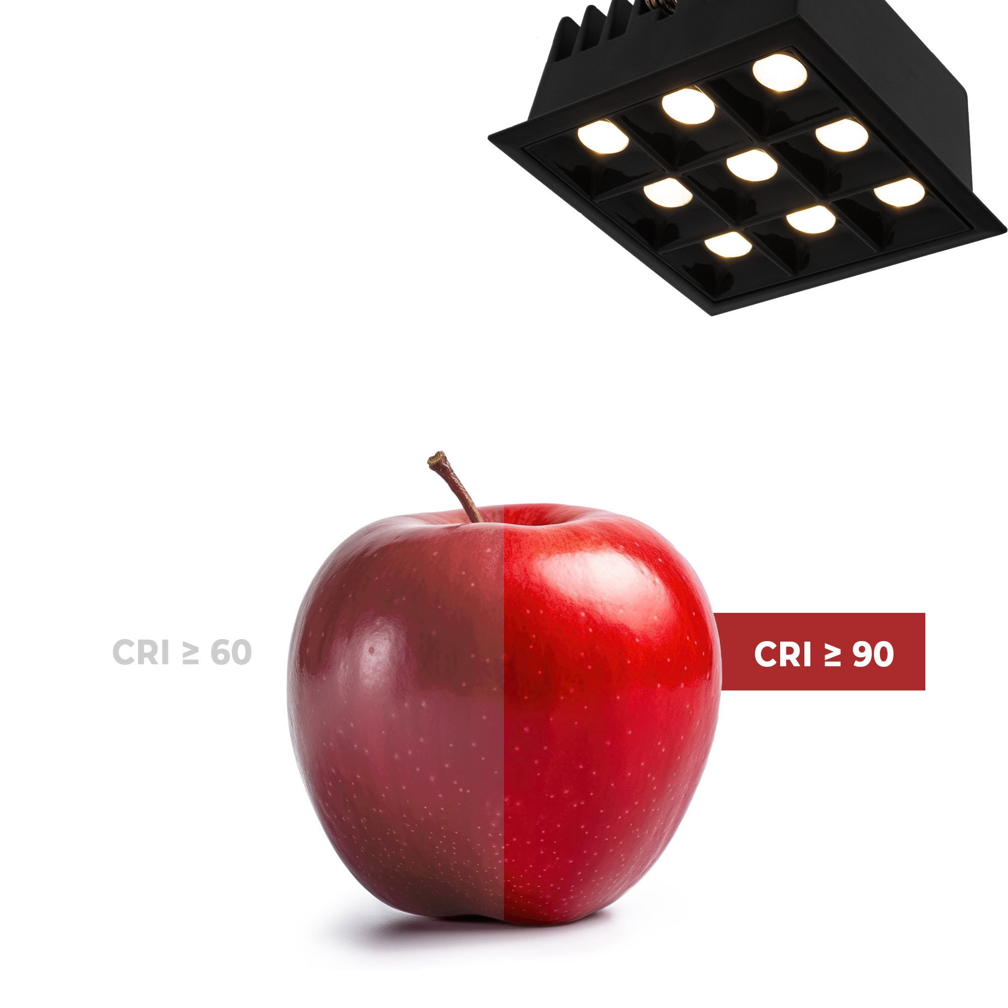 Downlight LED cuadrado empotrable 18W - 9 Focos - UGR18 - CRI90 - Chip OSRAM