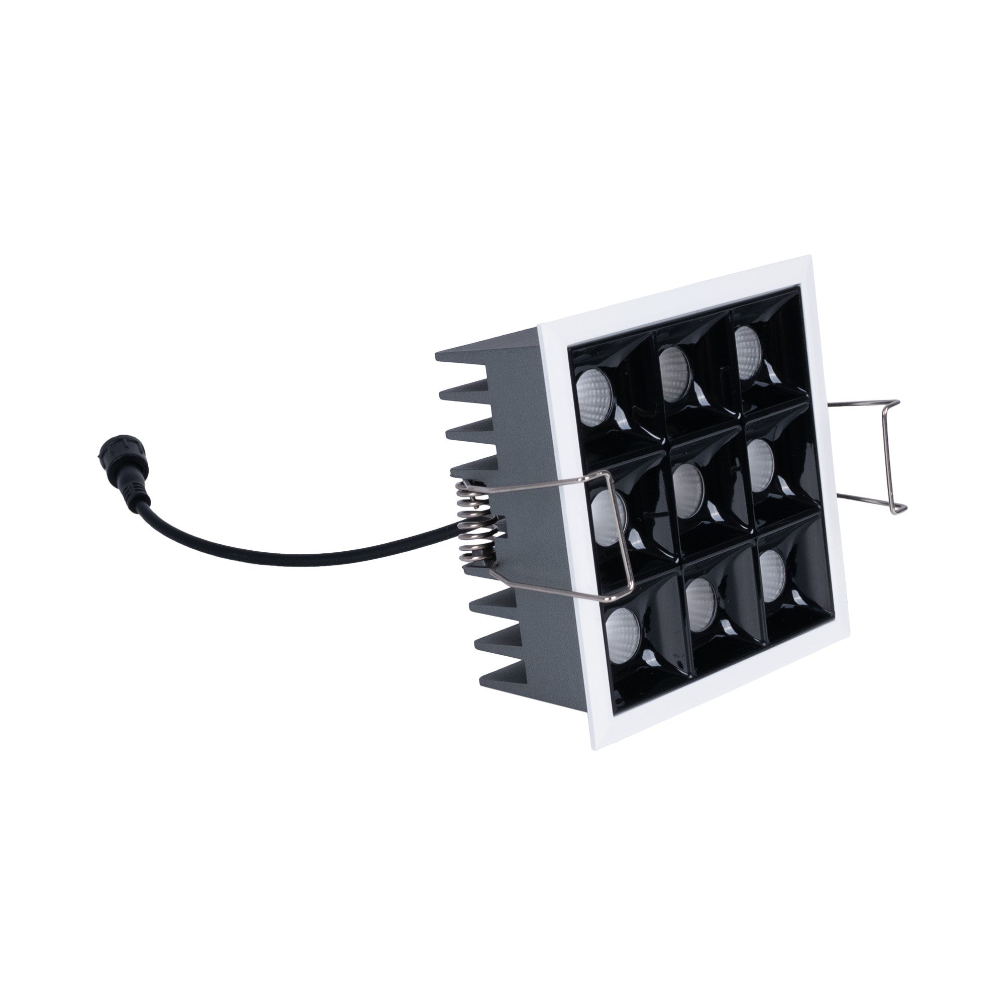 Downlight LED cuadrado empotrable 18W - 9 Focos - UGR18 - CRI90 - Chip OSRAM