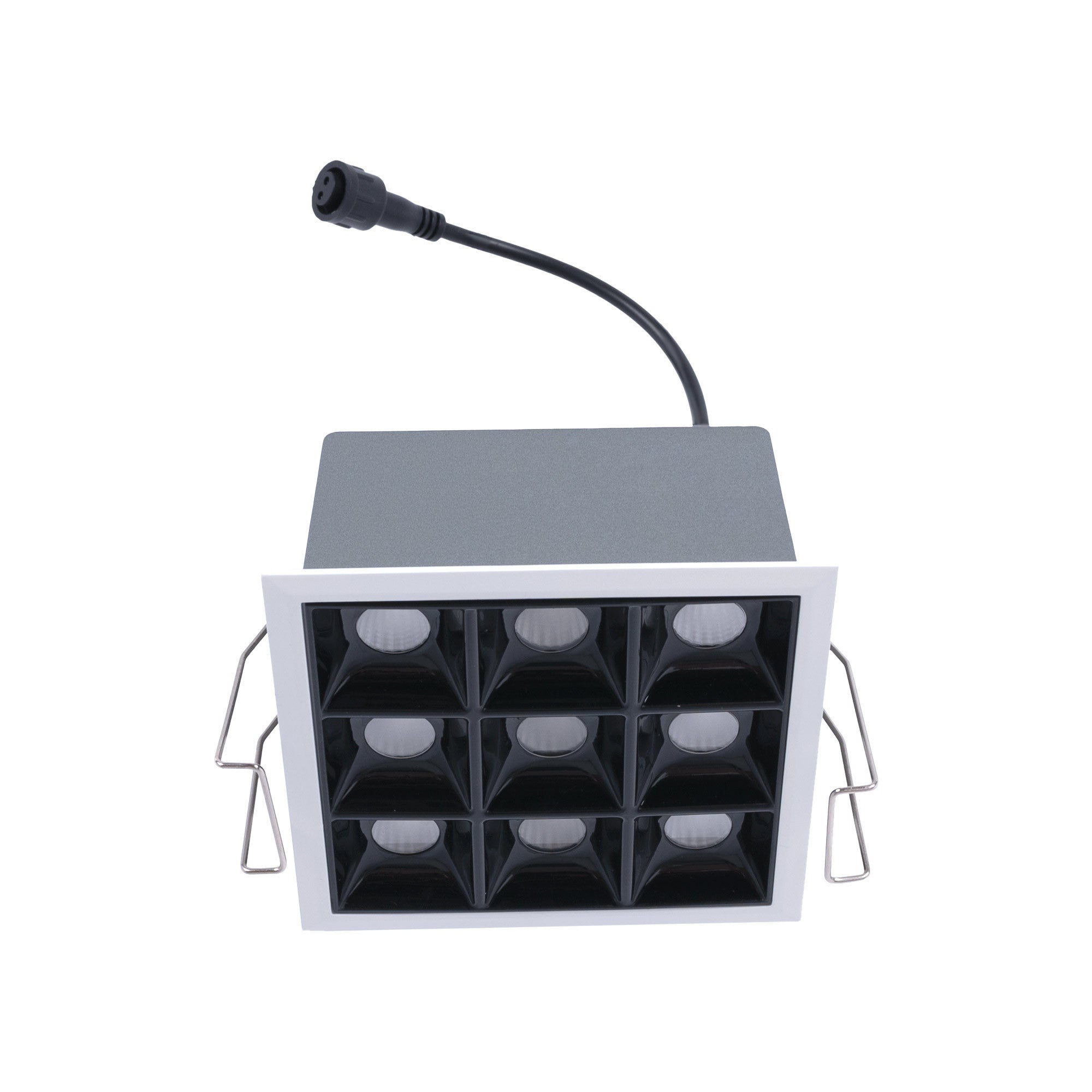 Downlight LED cuadrado empotrable 18W - 9 Focos - UGR18 - CRI90 - Chip OSRAM