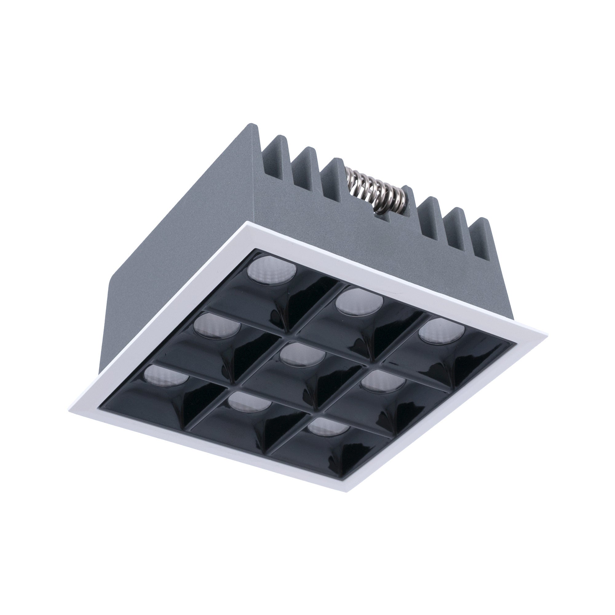Downlight LED cuadrado empotrable 18W - 9 Focos - UGR18 - CRI90 - Chip OSRAM