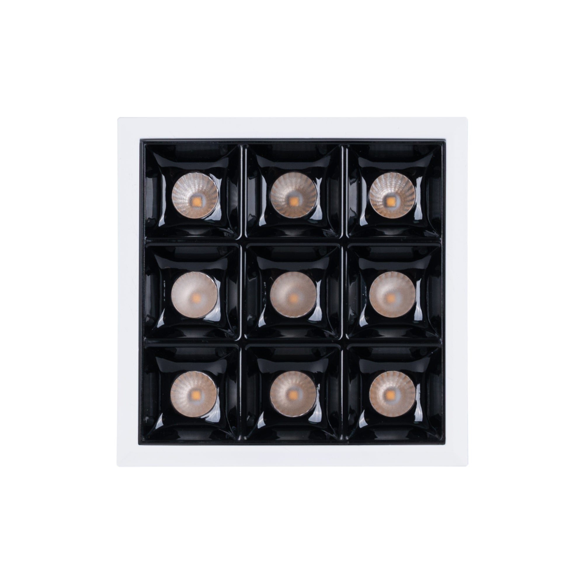 Downlight LED cuadrado empotrable 18W - 9 Focos - UGR18 - CRI90 - Chip OSRAM