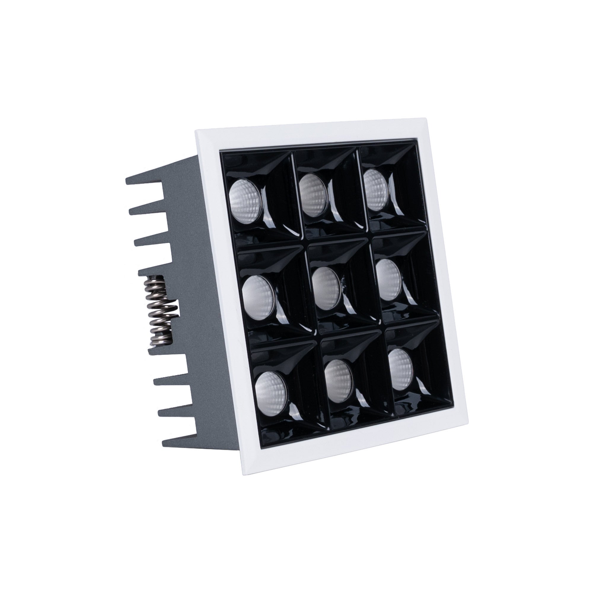 Downlight LED cuadrado empotrable 18W - 9 Focos - UGR18 - CRI90 - Chip OSRAM