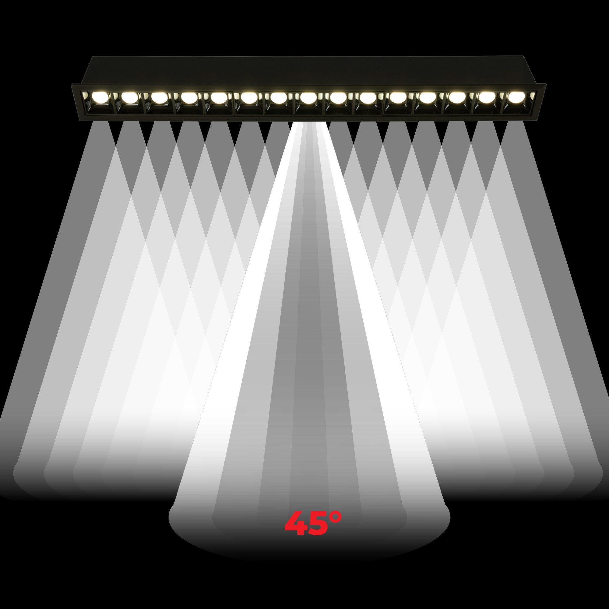 Foco lineal LED empotrable 30W - UGR18 - CRI90 - Chip OSRAM