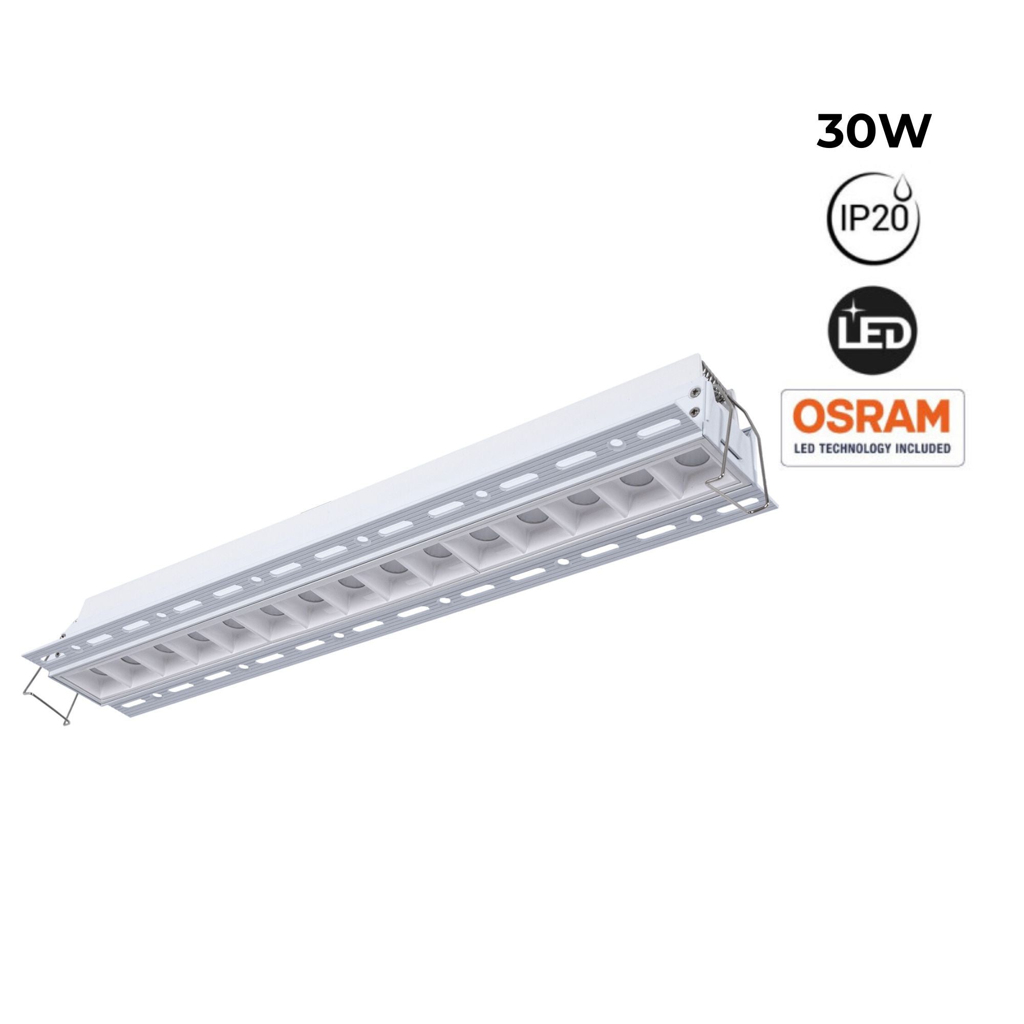 Foco lineal LED trimless / integración - 30W - UGR18 - CRI90