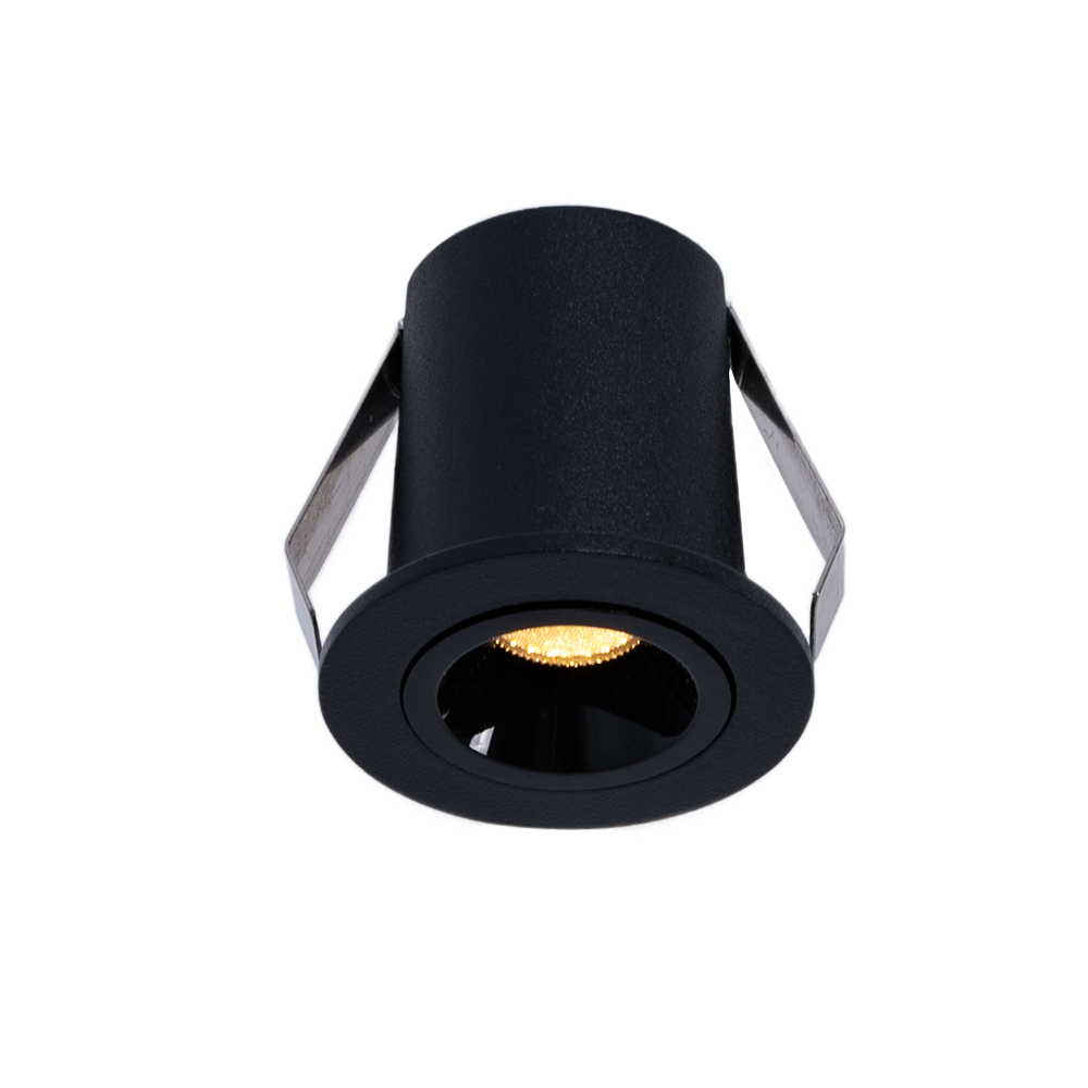 Downlight LED empotrable circular 2W - Chip Osram - UGR18 -  Corte Ø 25mm - Negro