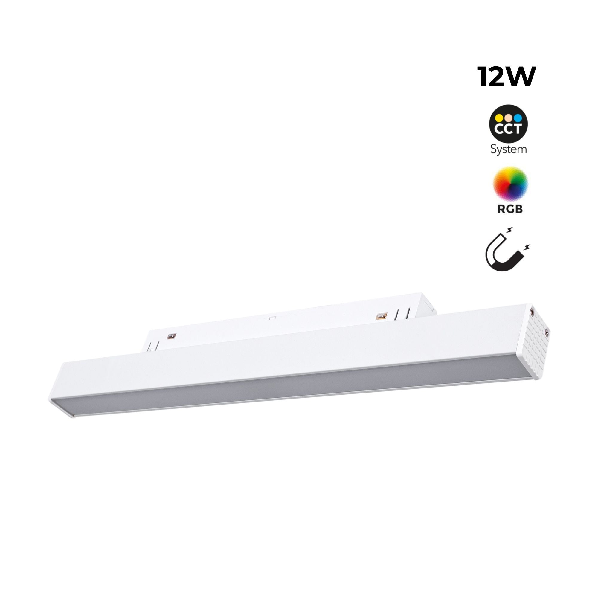Luminaria lineal opal para carril magnético RGB + CCT - 12W - Mi Light - Blanco