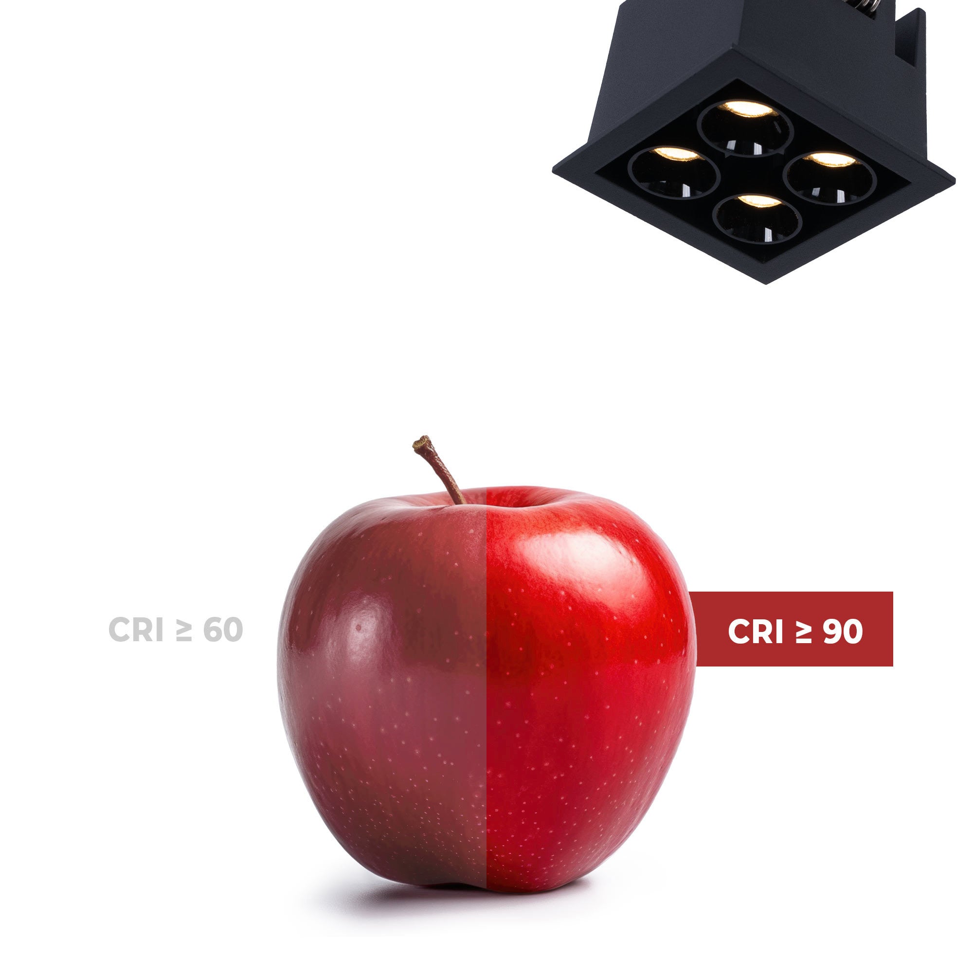 Downlight LED empotrable cuadrado 8W - Chip Osram - UGR18 - Corte 48 x 48 mm