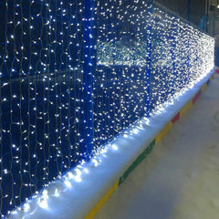 Cortina de luces LED - 1,5m x 90cm - 100 luces - Blanco frío