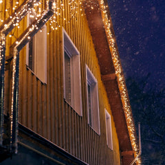 Cortina de luces LED - 1,5m x 90cm - 100 luces - Blanco cálido