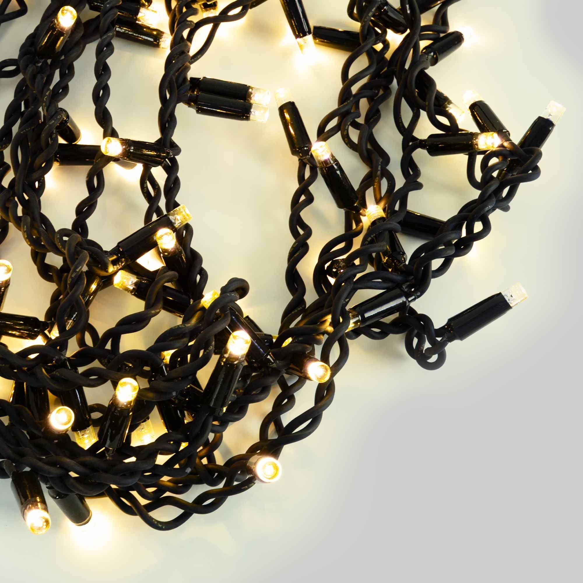 Cortina de luces LED - 1,5m x 90cm - 100 luces - Blanco cálido
