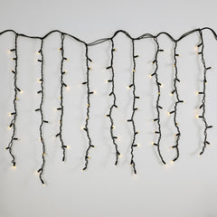 Cortina de luces LED - 1,5m x 90cm - 100 luces - Blanco cálido