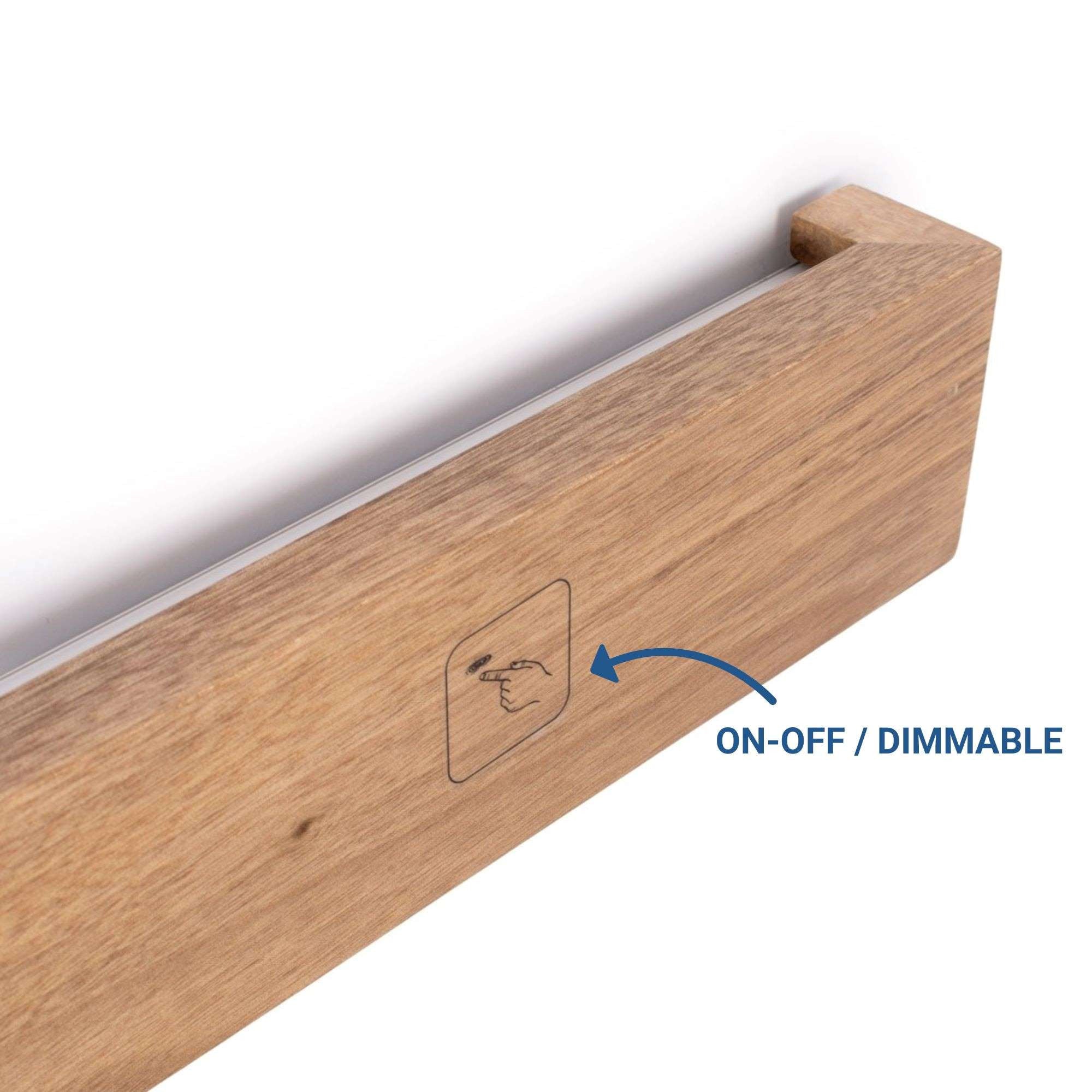 Aplique de pared lineal madera "Wooden" - Dimmable - 24W - 100cm