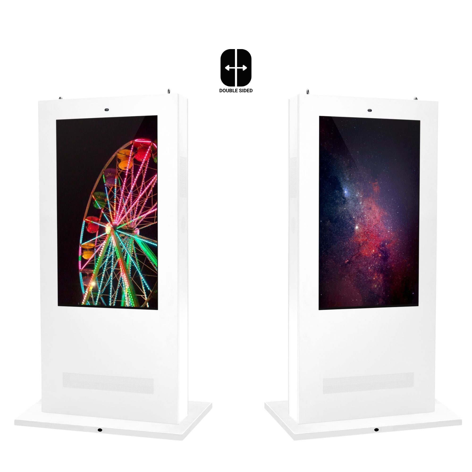 Tótem publicitario exterior pantalla LCD 55"- Doble cara - No táctil - Android - Blanco
