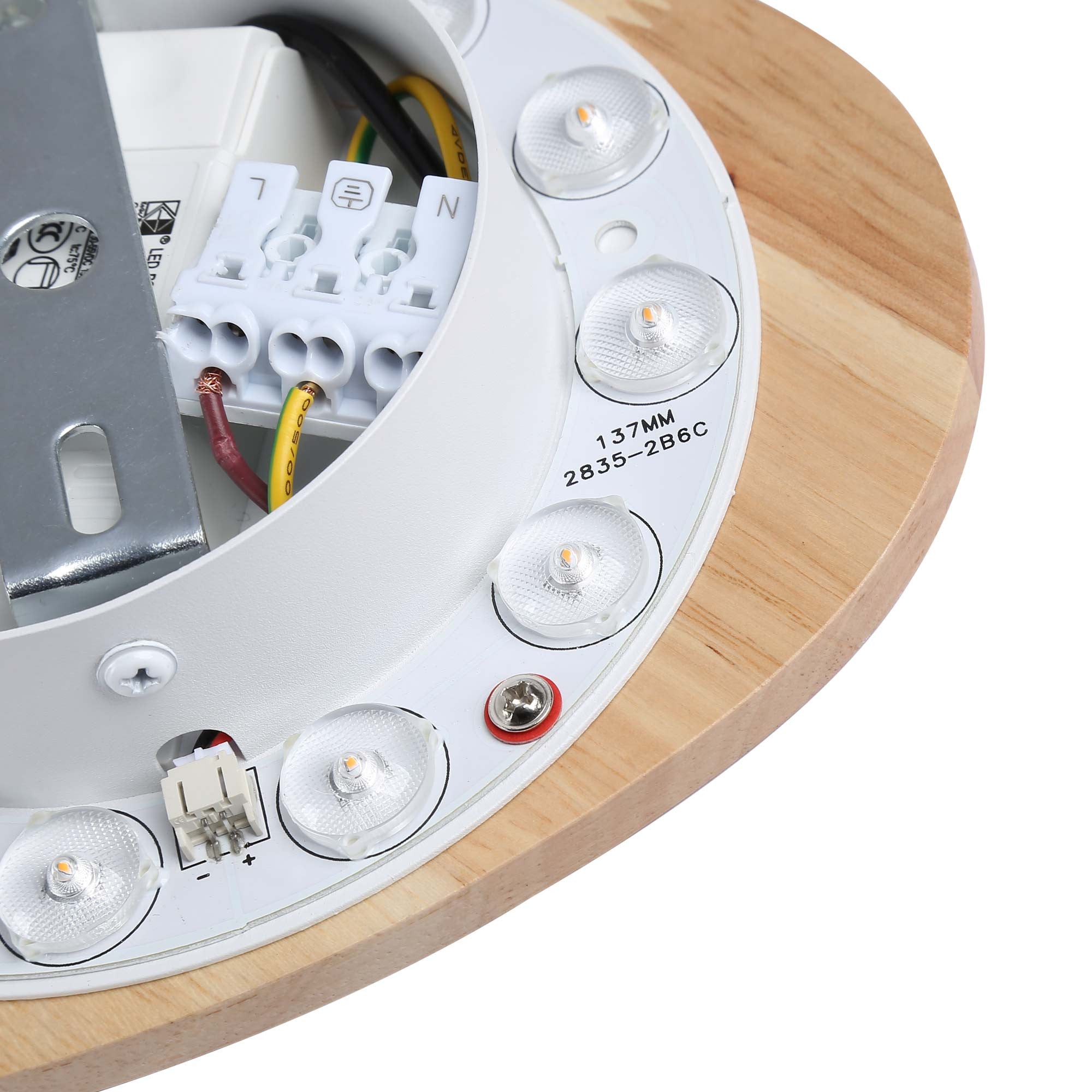 Aplique de pared madera "Eclipse 3" 8W - Luz cálida