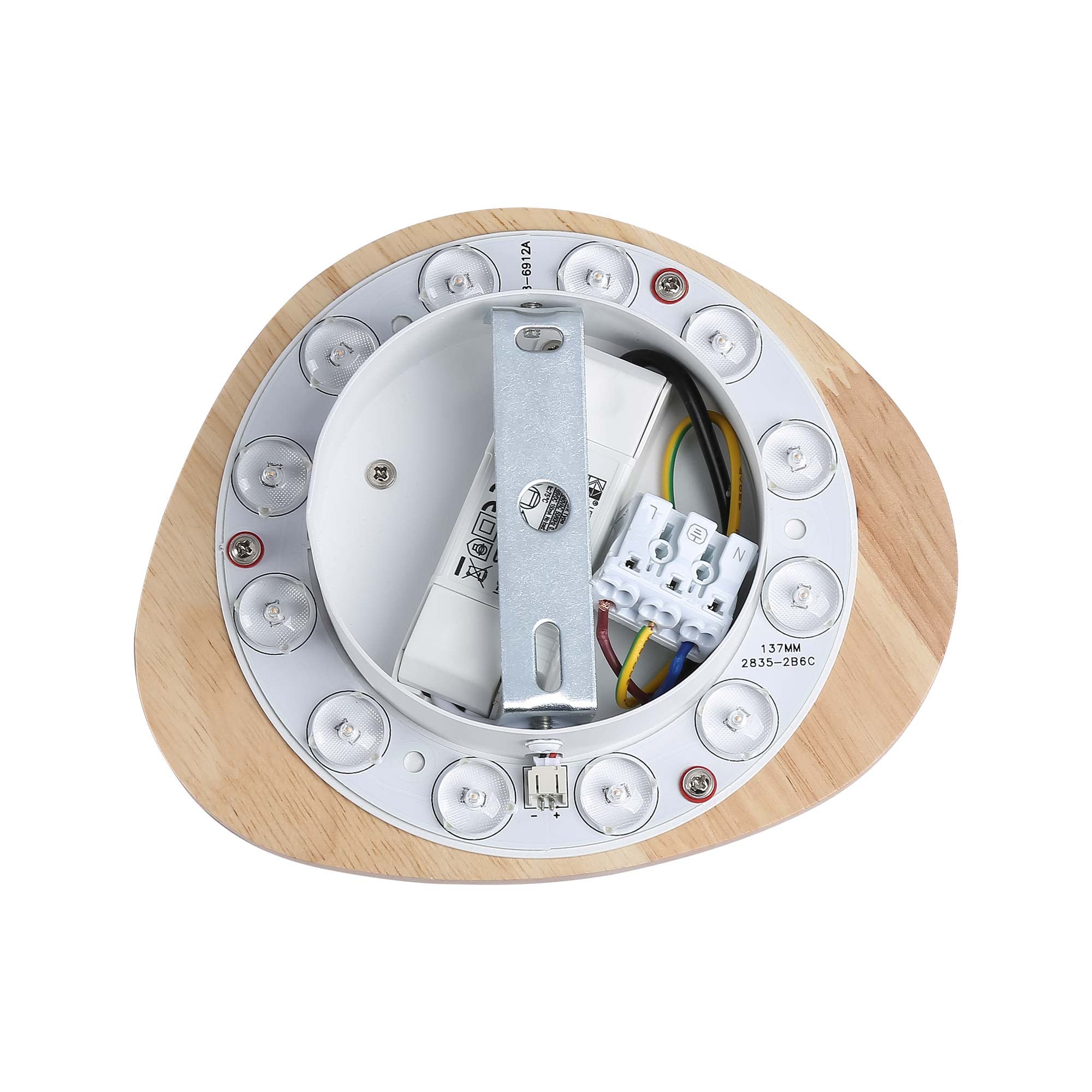 Aplique de pared interior de madera "Eclipse 3" 12W - Luz cálida