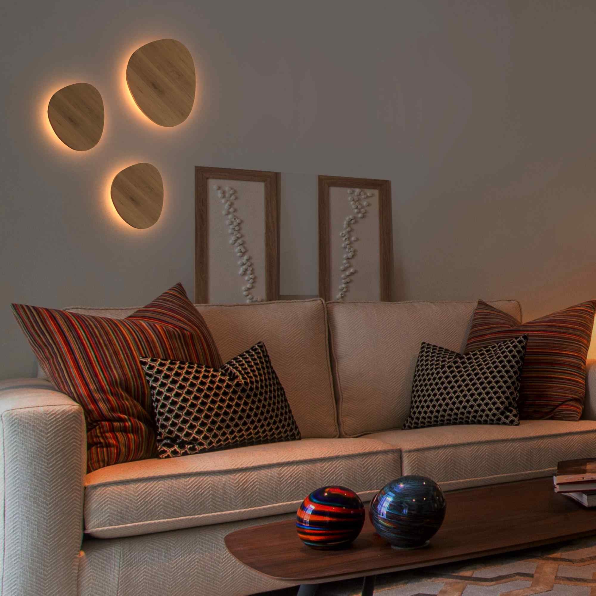 Aplique de pared interior de madera "Eclipse 3" 12W - Luz cálida