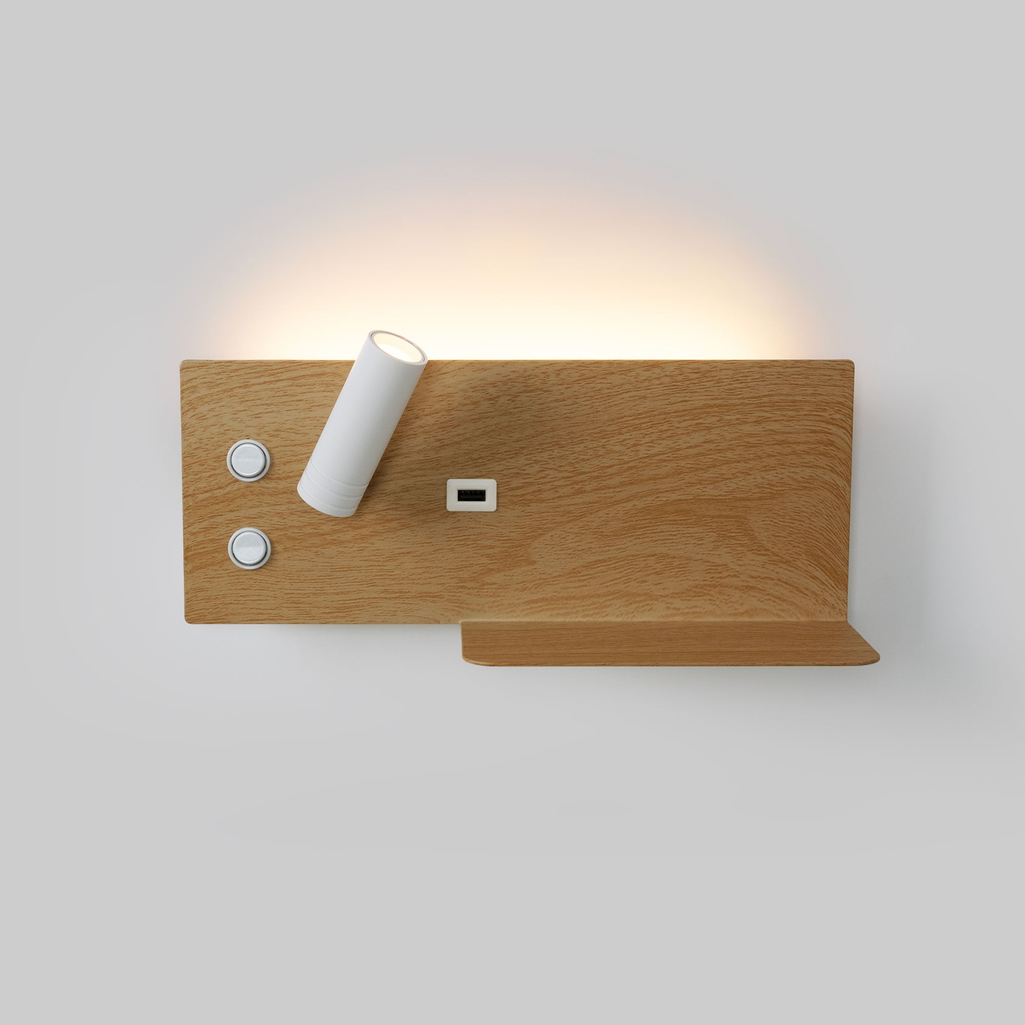 Pack x 2 - Aplique de pared para lectura con puerto USB "Kerta" - Iluminación doble - 3W+7W