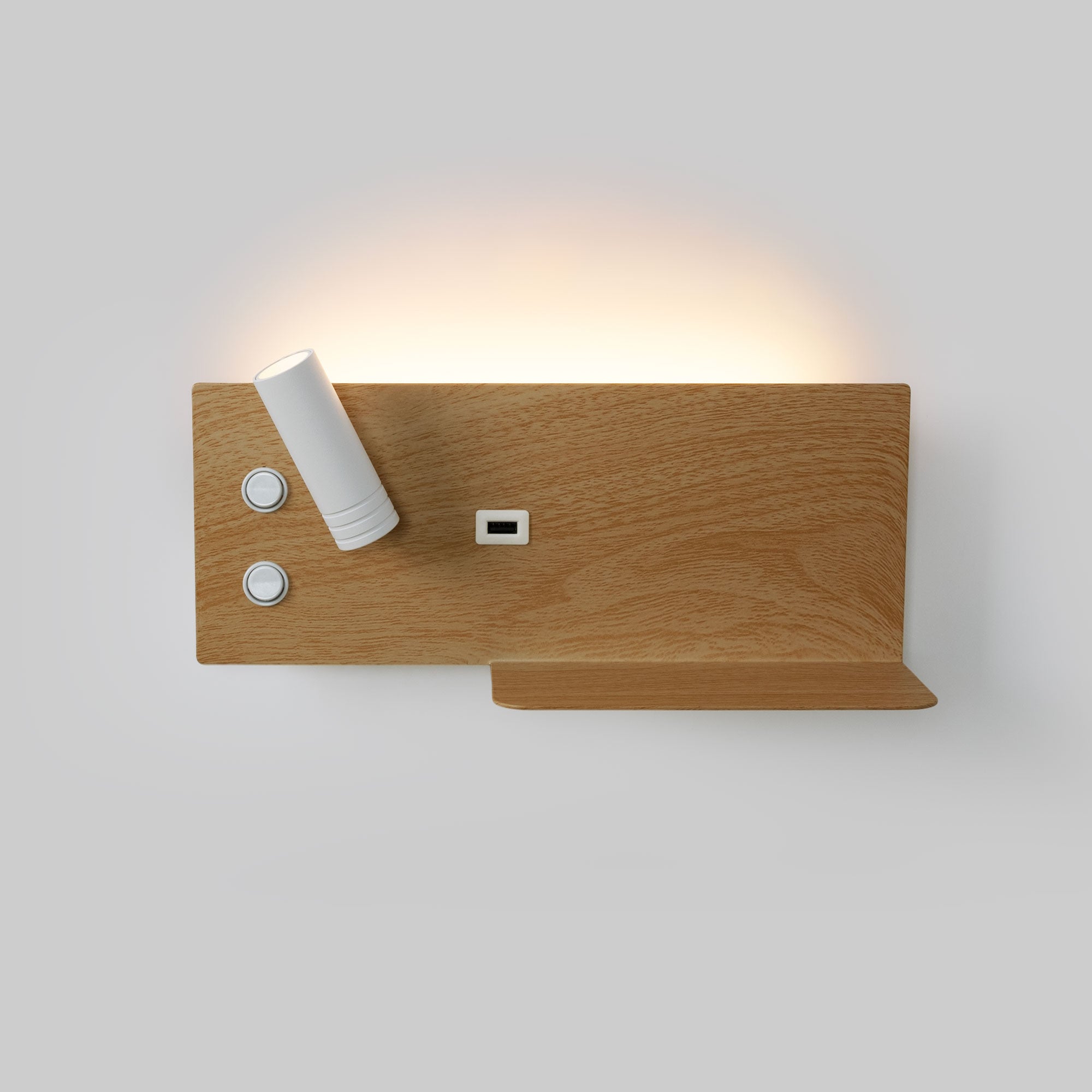 Pack x 2 - Aplique de pared para lectura con puerto USB "Kerta" - Iluminación doble - 3W+7W