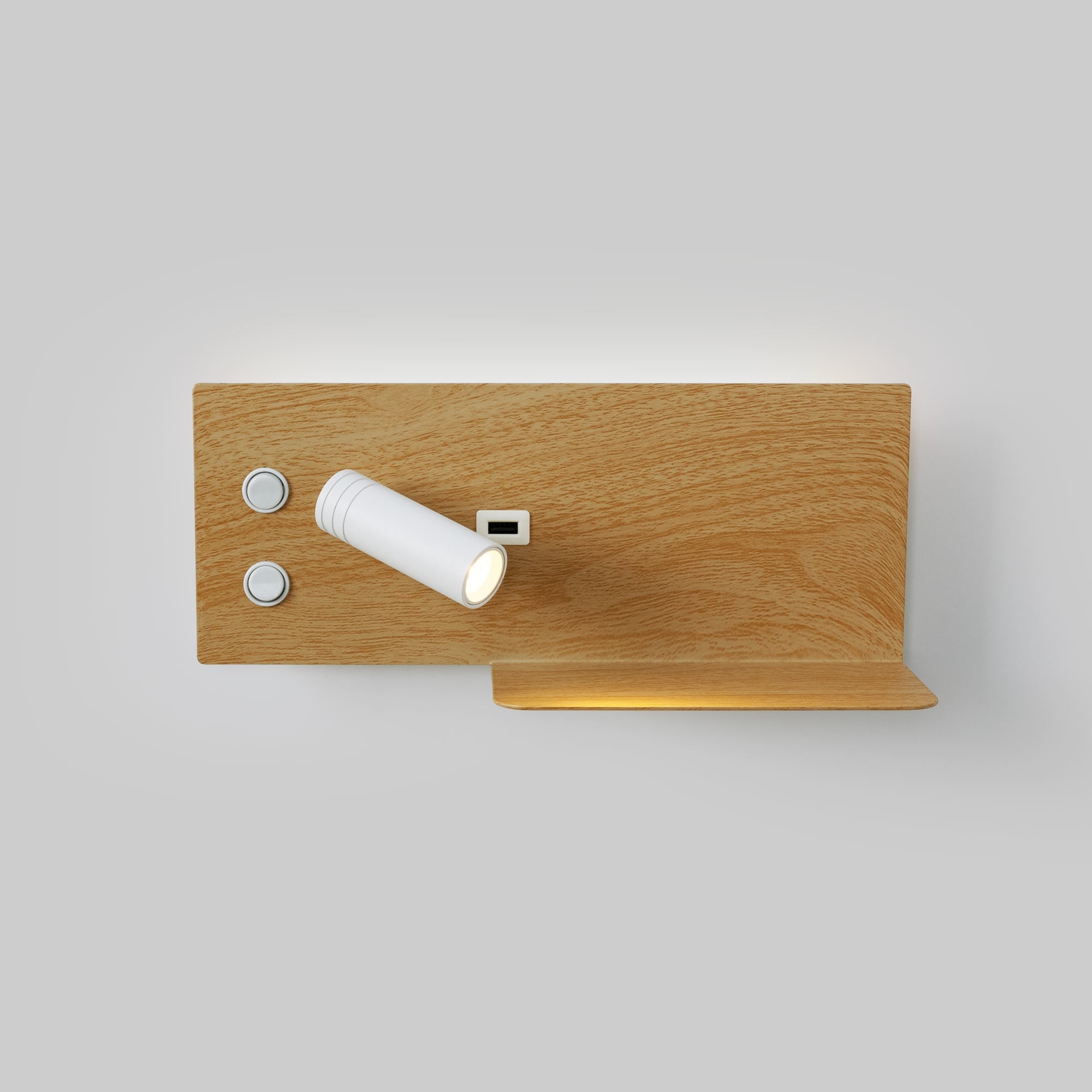 Pack x 2 - Aplique de pared para lectura con puerto USB "Kerta" - Iluminación doble - 3W+7W