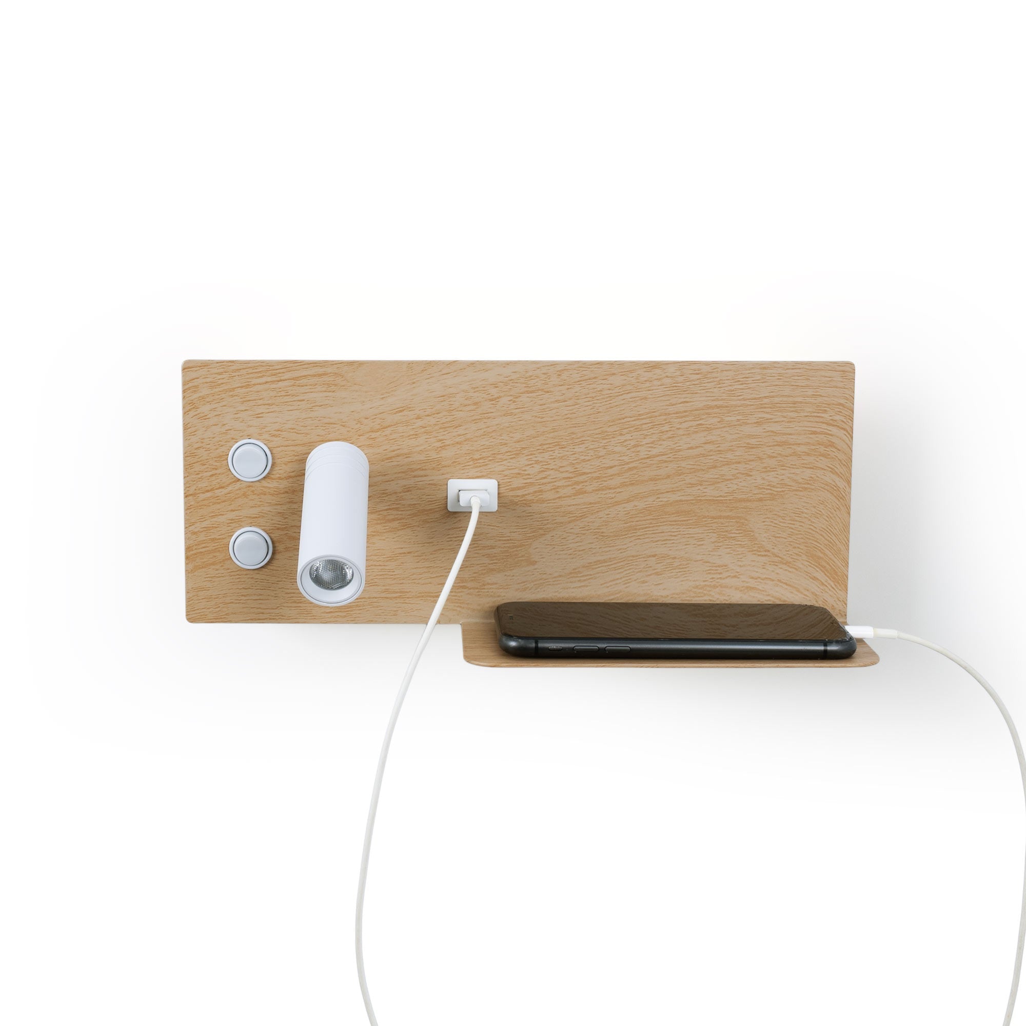 Pack x 2 - Aplique de pared para lectura con puerto USB "Kerta" - Iluminación doble - 3W+7W