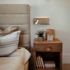 Aplique de pared para lectura con puerto USB "Kerta" - Iluminación doble - 3W+7W